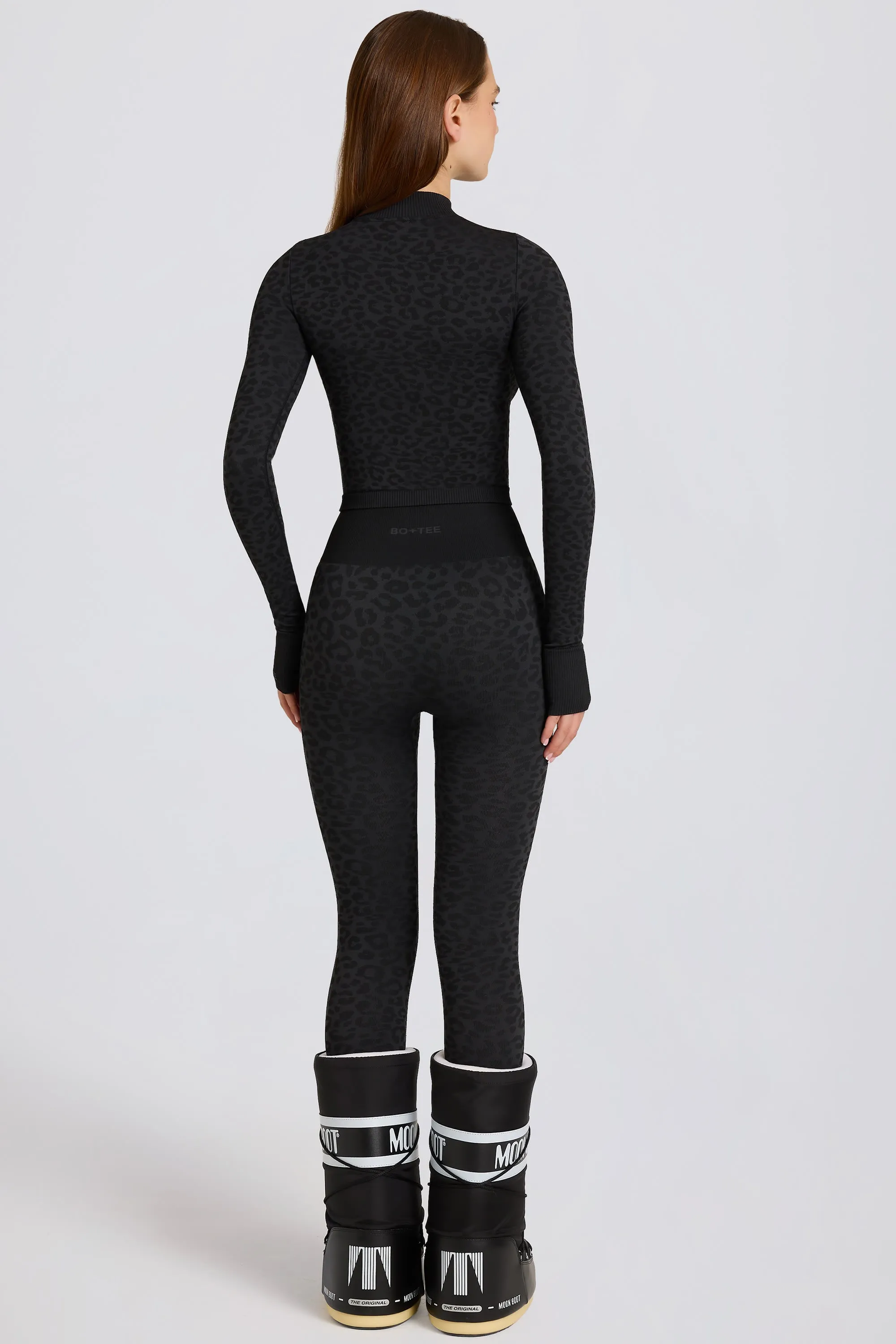 Thermal Base-Layer Leggings in Black Leopard sold by Bo + Tee product image thumbnail 4