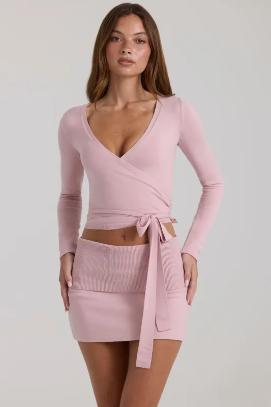 Soft Knit Wrap Top in Blush made by Bo + Tee