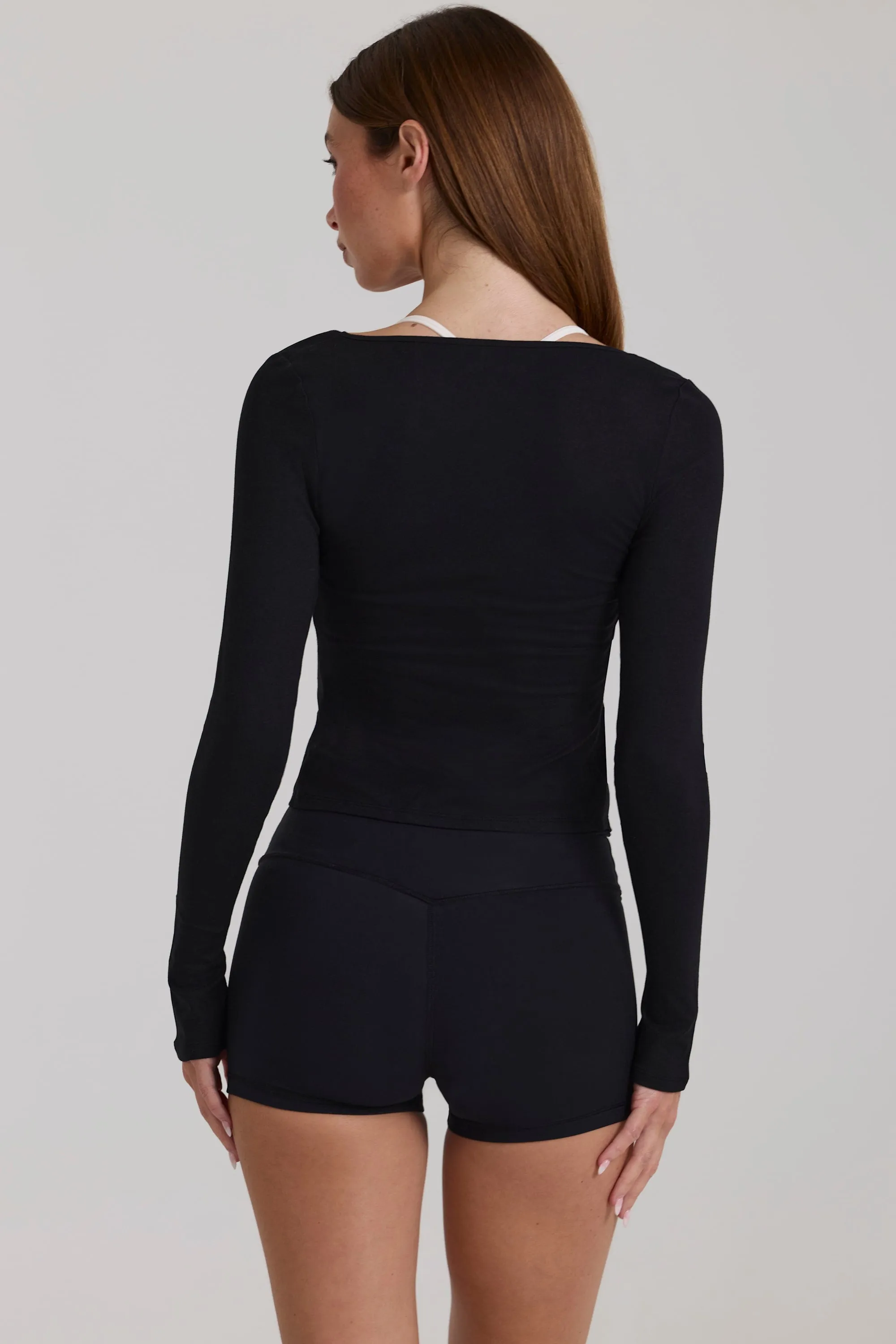 Modal Tie-Front Top in Black sold by Bo + Tee product image thumbnail 2