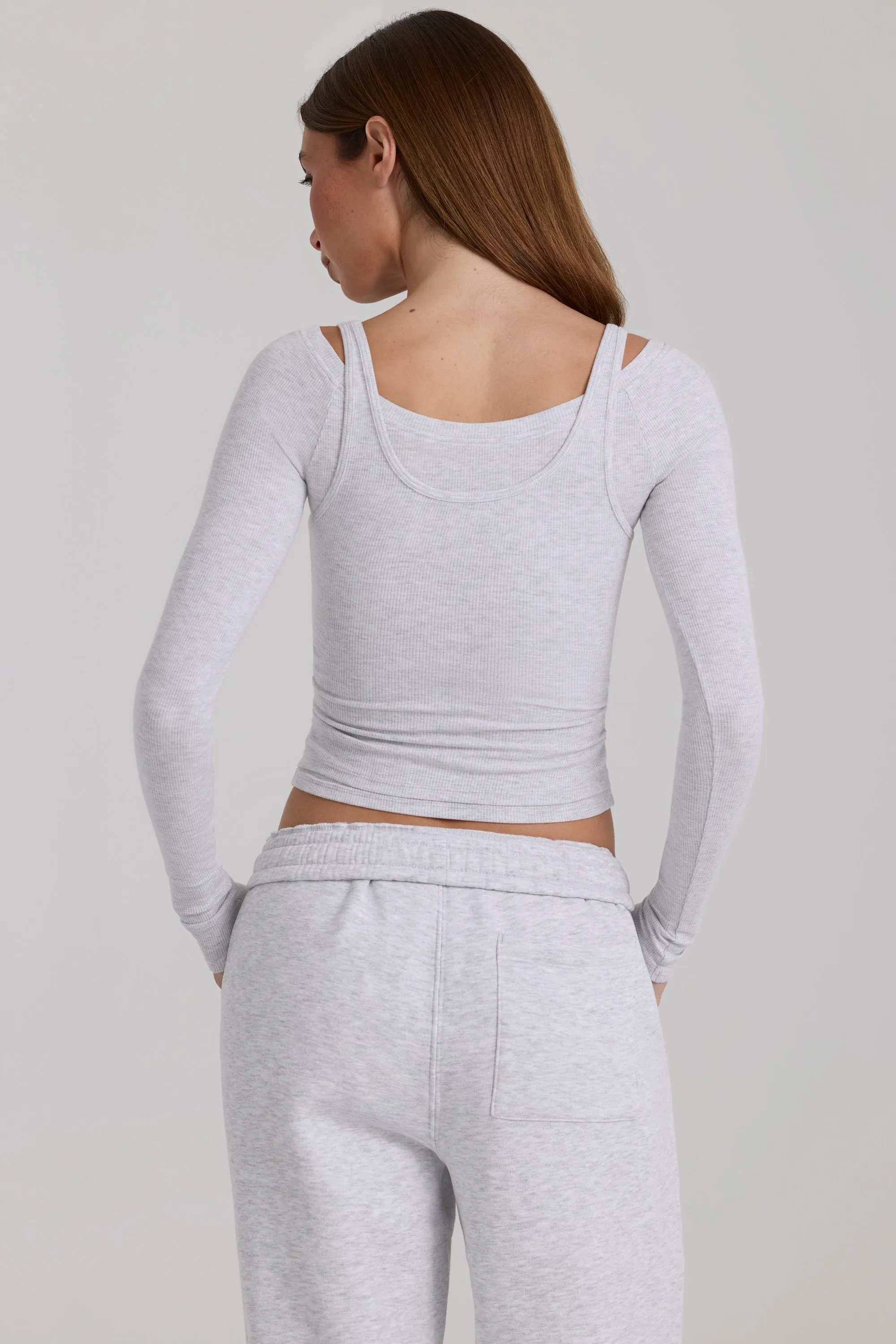 Modal Layered Top in Grey Marl sold by Bo + Tee product image thumbnail 2