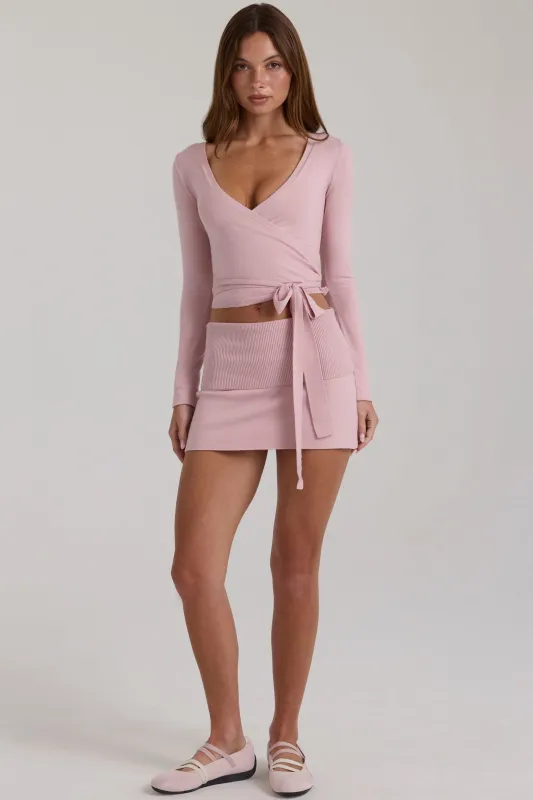 Soft Knit Mini Skirt in Blush made by Bo + Tee