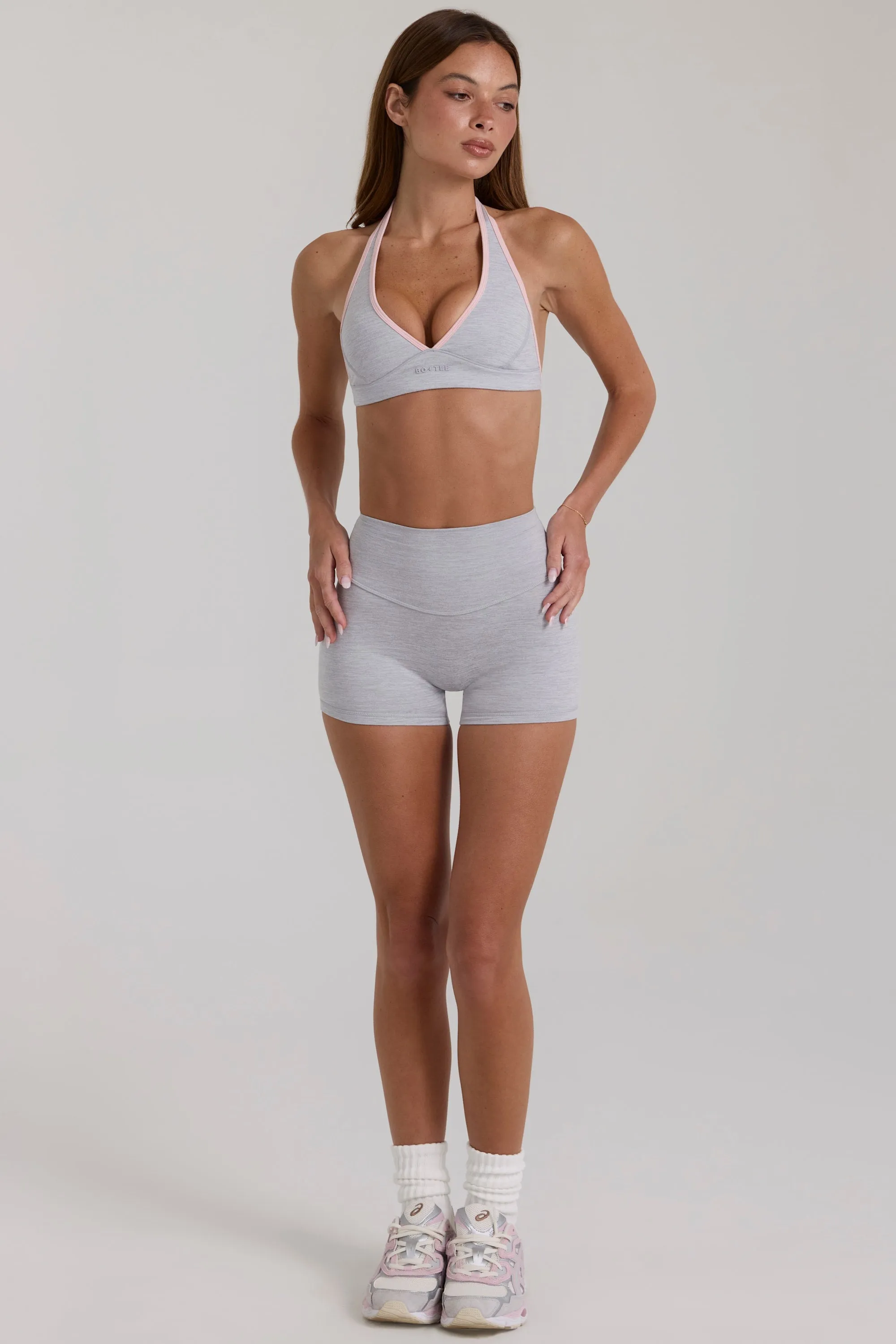 Soft Active Mini Shorts in Grey Marl sold by Bo + Tee product image thumbnail 5