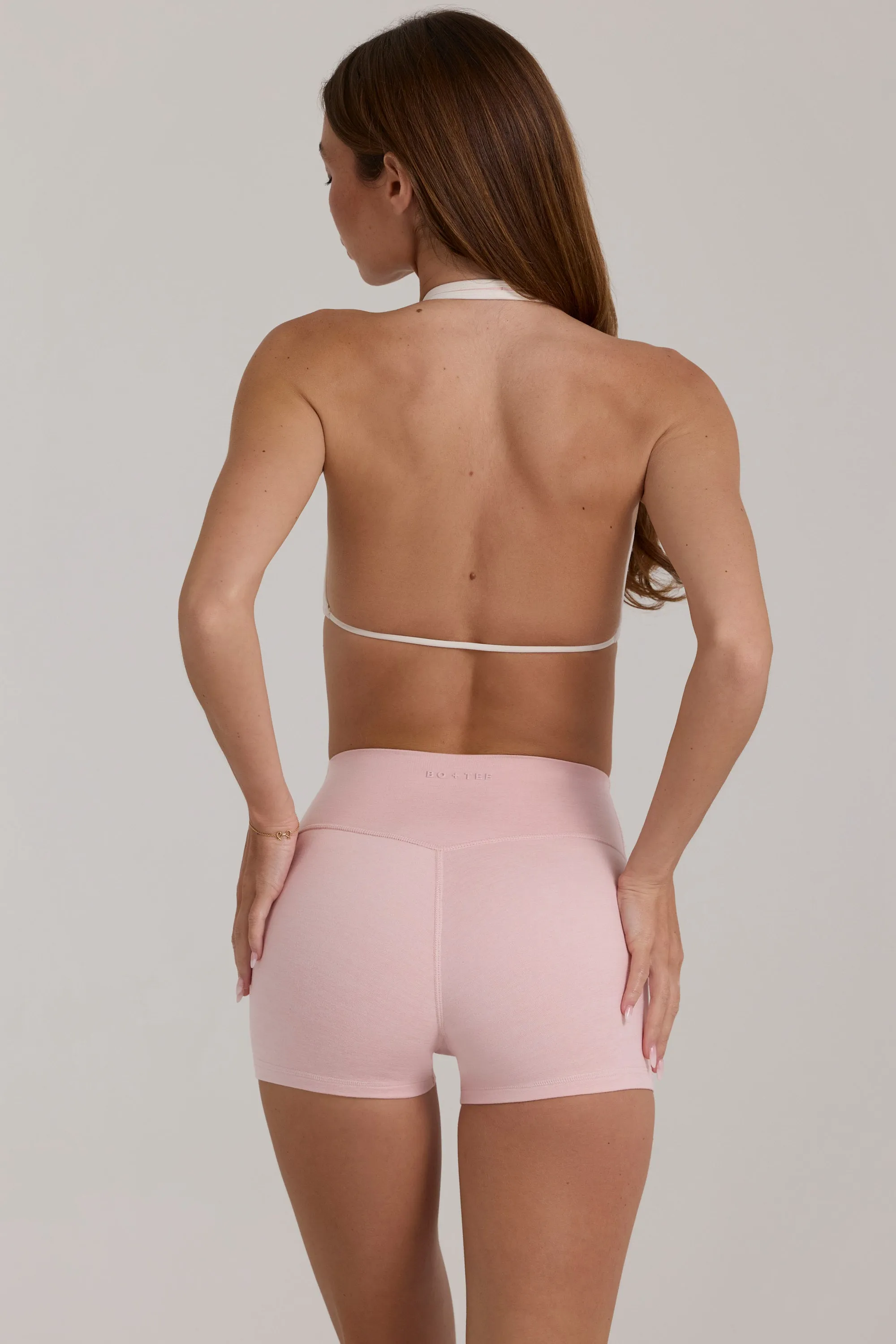 Soft Active Mini Shorts in Blush Marl sold by Bo + Tee product image thumbnail 2