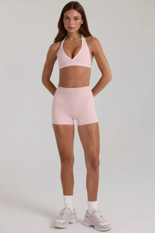 Soft Active Mini Shorts in Blush Marl made by Bo + Tee