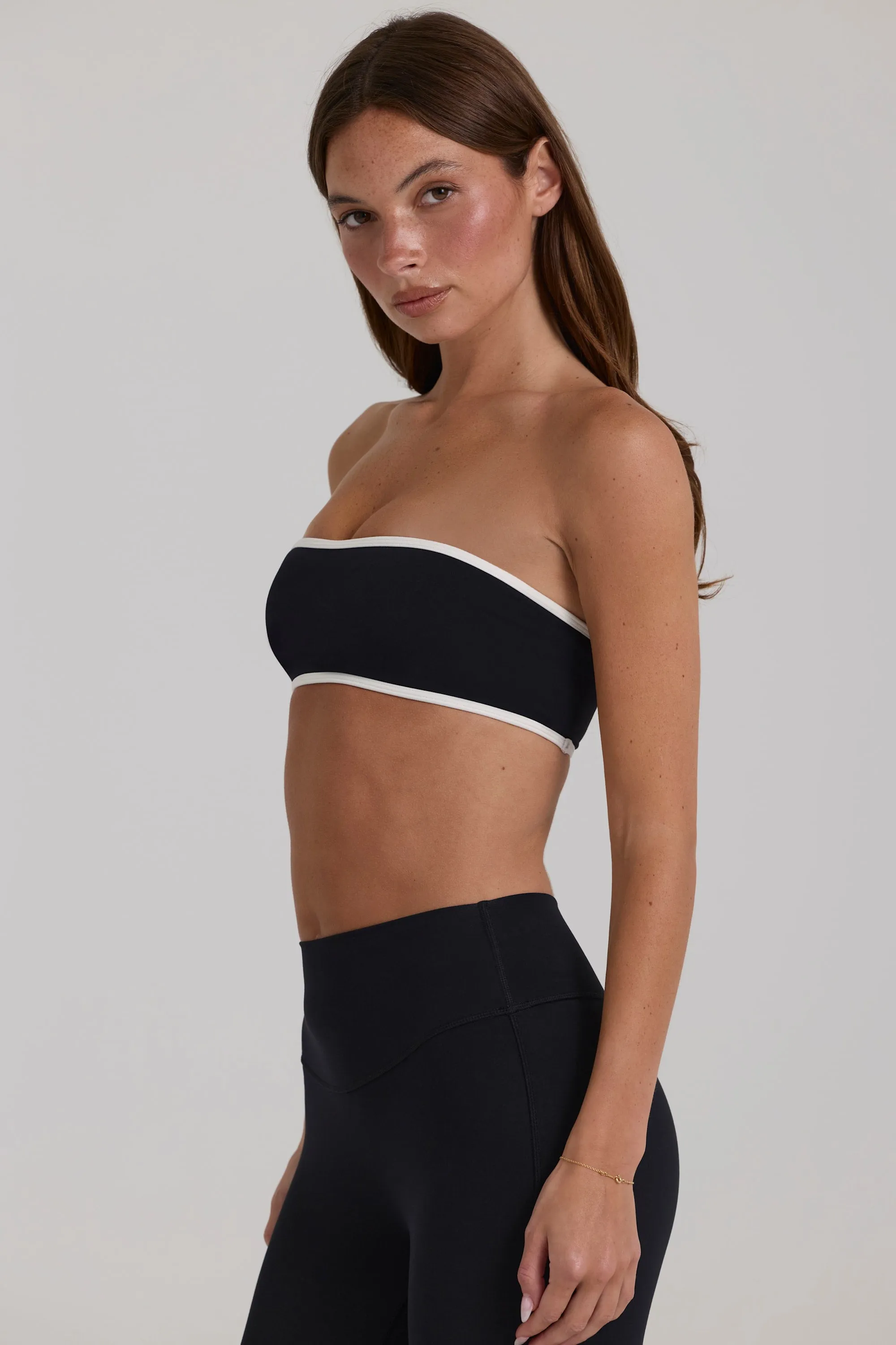 Soft Active Bandeau Sports Bra in Black sold by Bo + Tee product image thumbnail 3