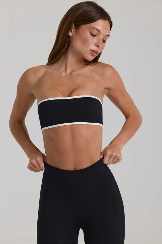 Soft Active Bandeau Sports Bra in Black made by Bo + Tee