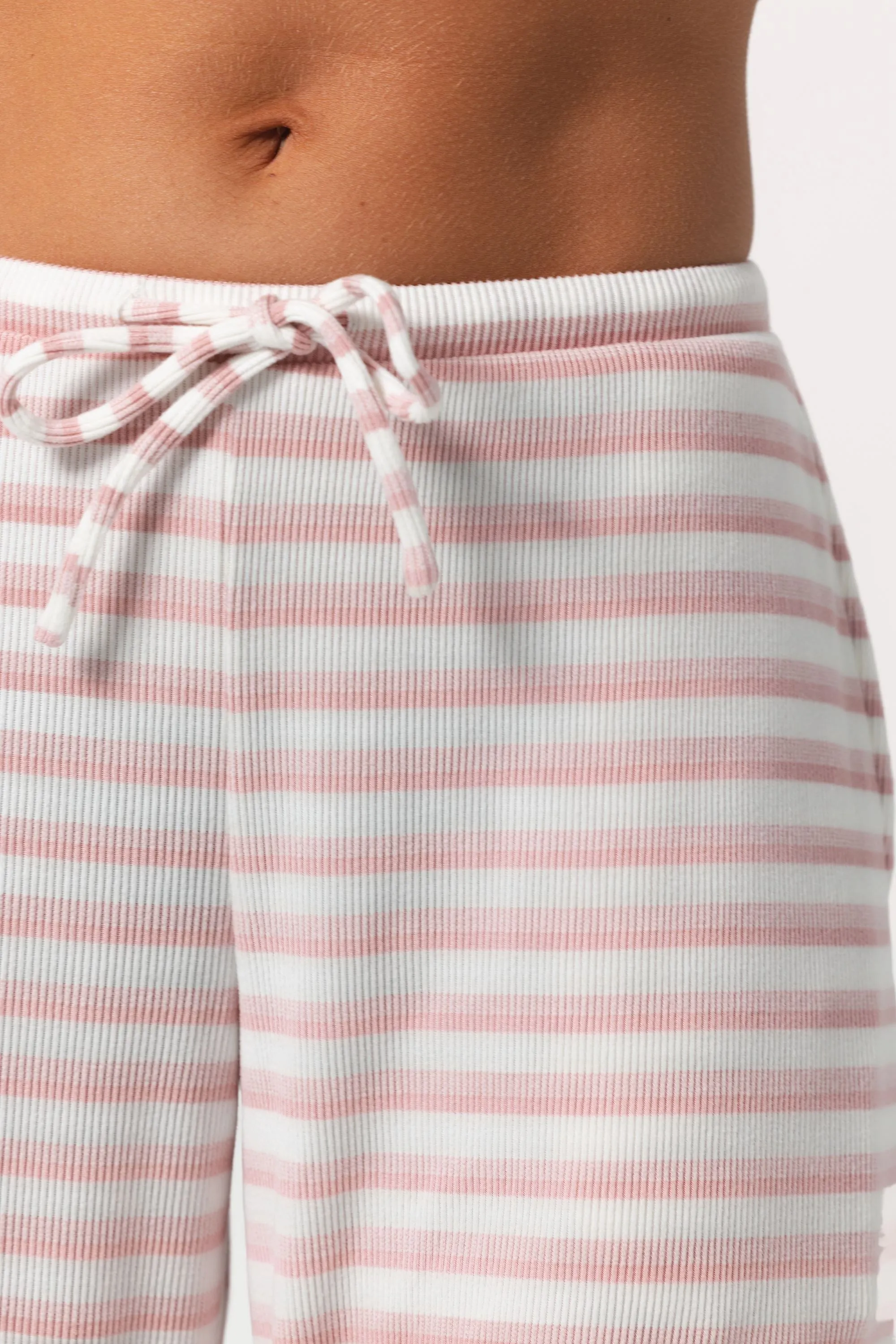 Ribbed Jersey Low-Rise Trousers in Pink Stripe sold by Bo + Tee product image thumbnail 4