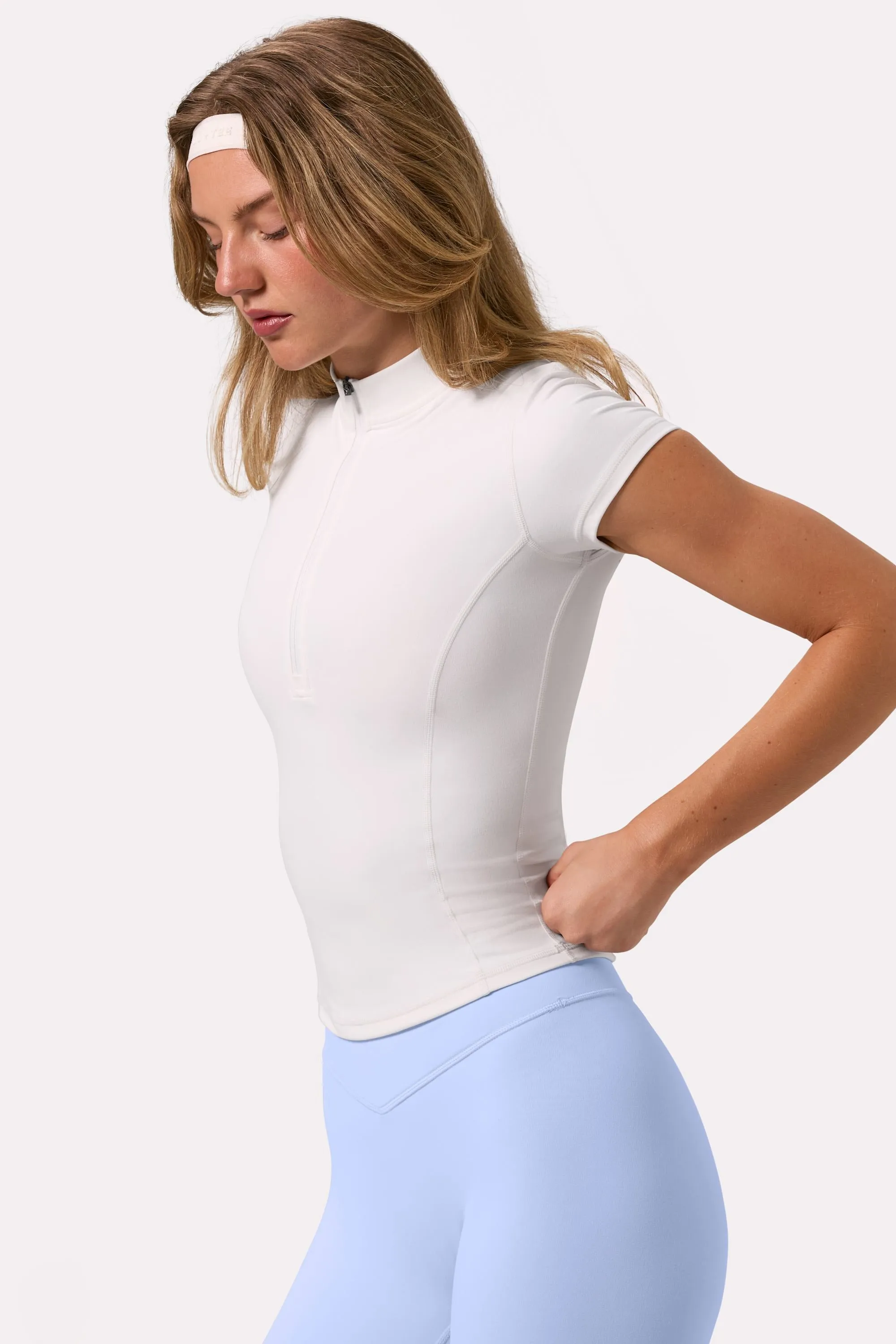 Soft Active Quarter-Zip Top in Milk sold by Bo + Tee product image thumbnail 3