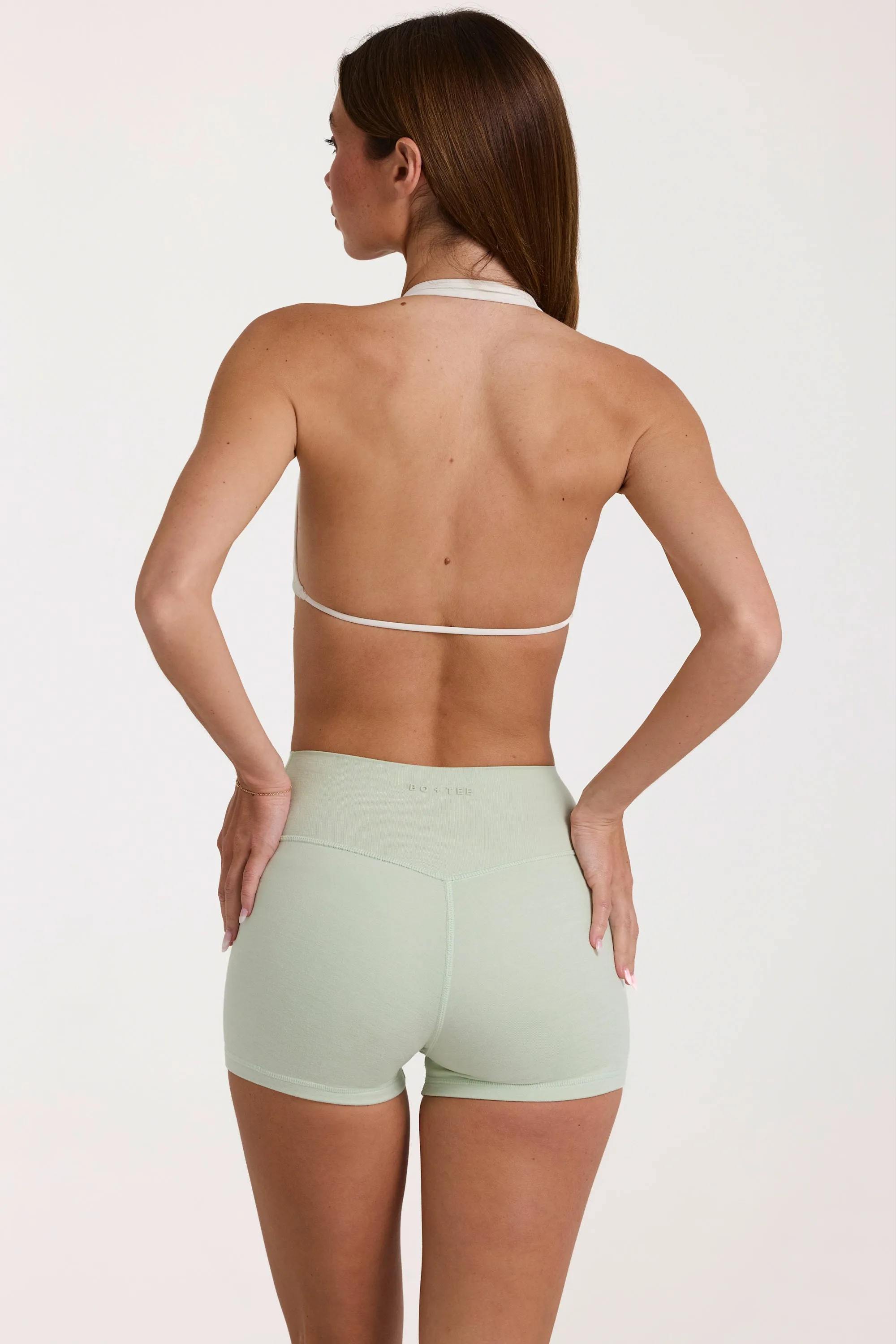 Soft Active Mini Shorts in Pistachio sold by Bo + Tee product image thumbnail 2