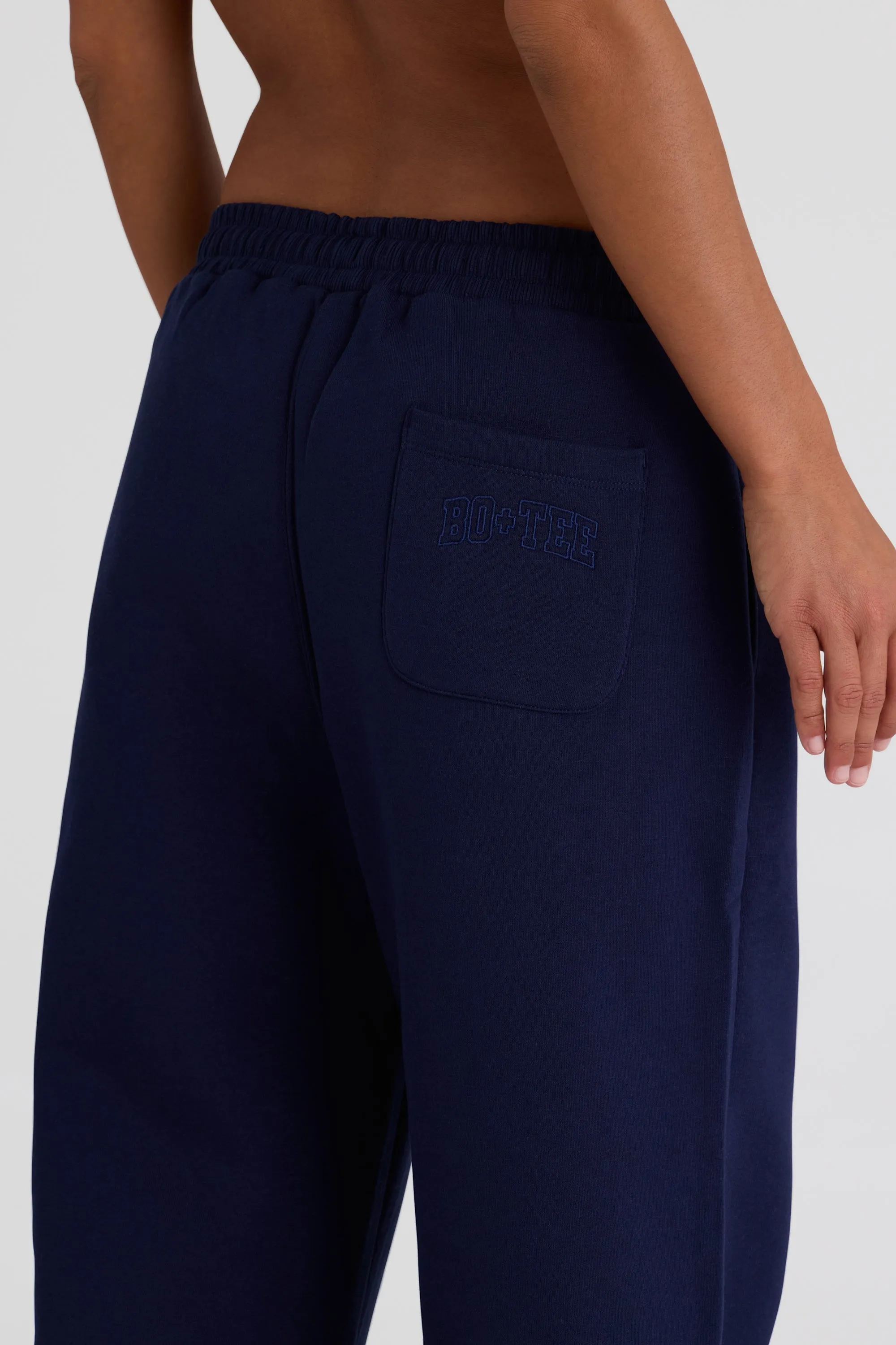 Brushed Jersey Wide-Leg Joggers in Midnight sold by Bo + Tee product image thumbnail 4