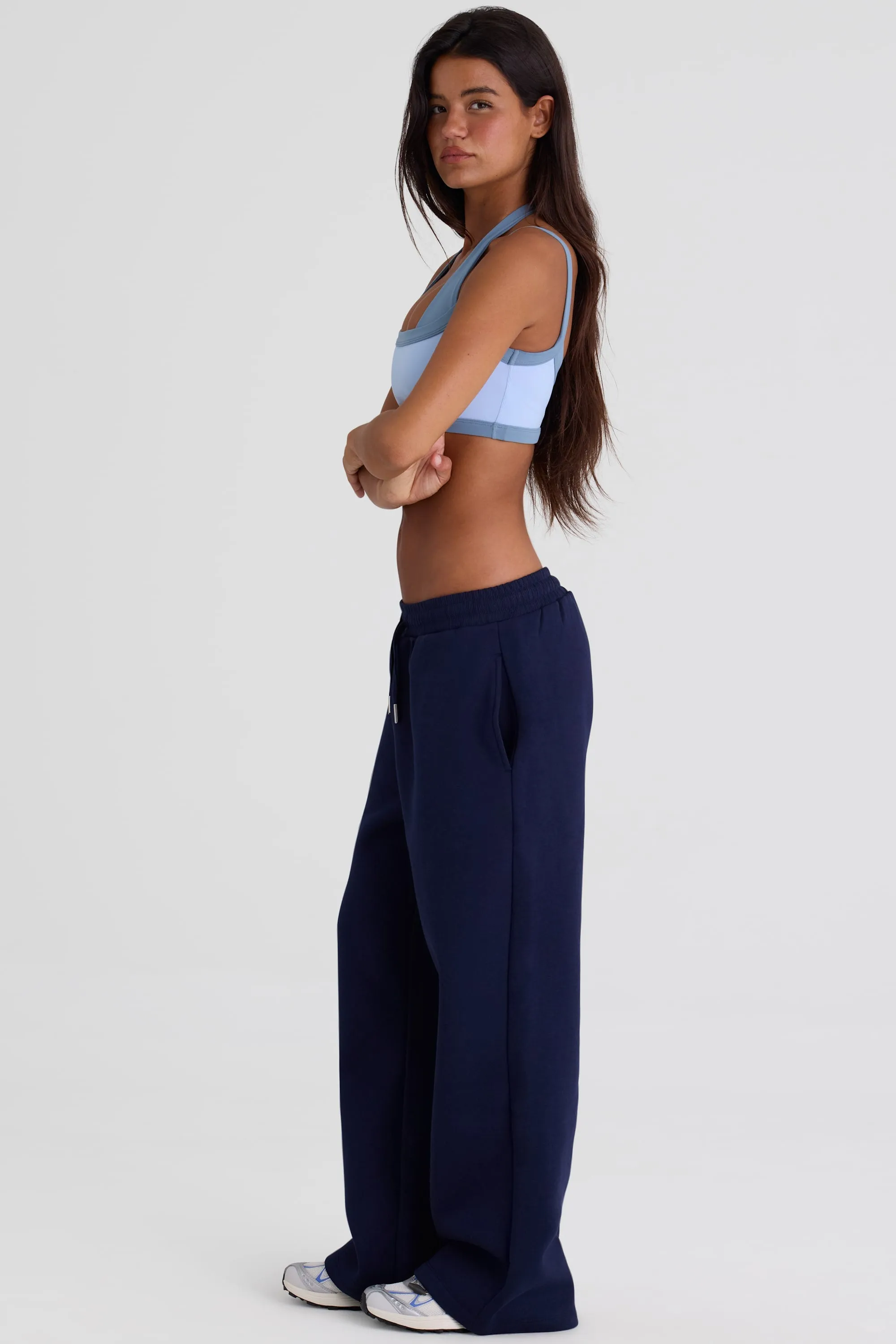 Brushed Jersey Wide-Leg Joggers in Midnight sold by Bo + Tee product image thumbnail 3