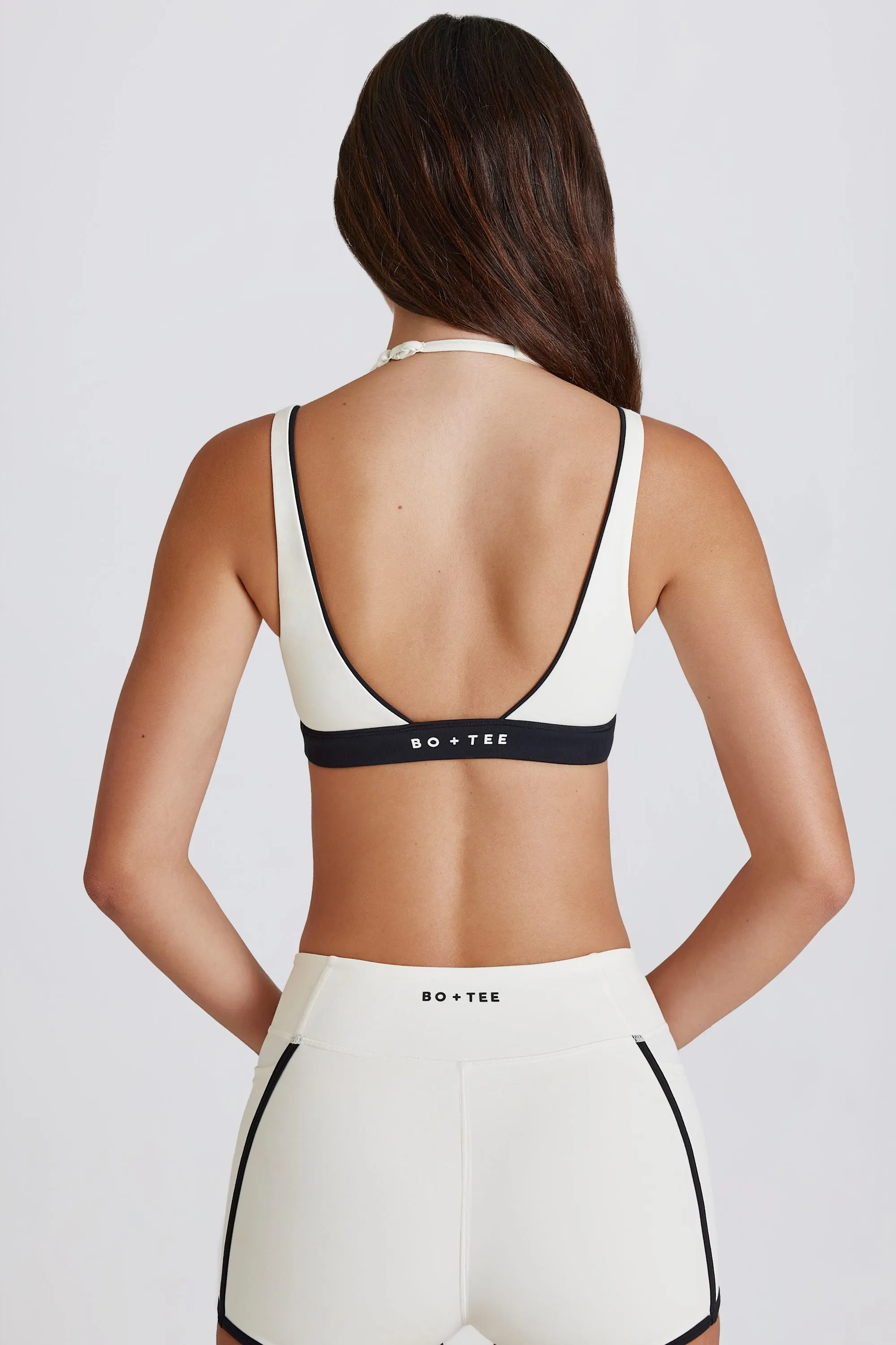 Soft Active Layered Sports Bra in Milk sold by Bo + Tee product image thumbnail 2