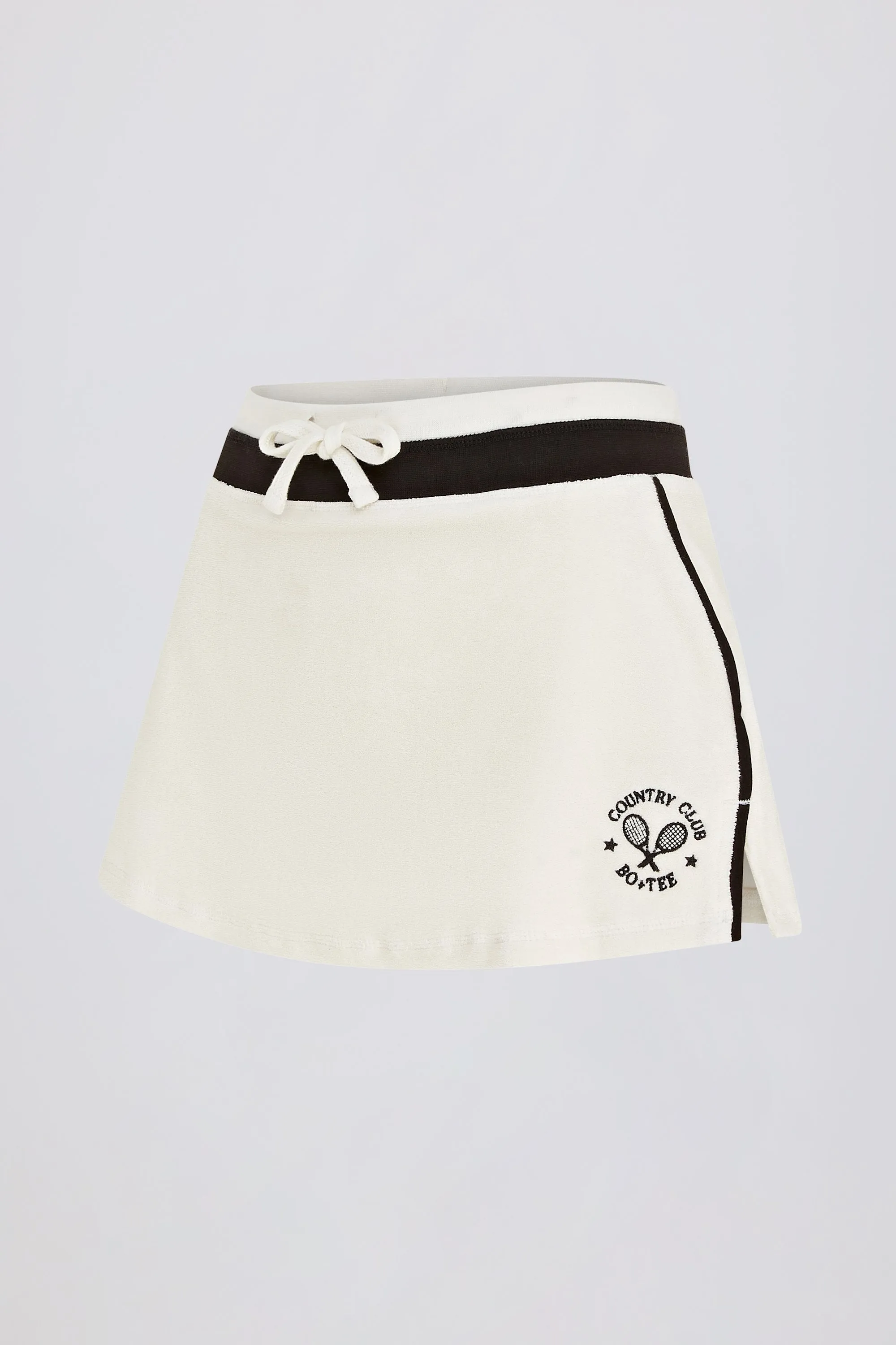 Terry Towelling Mid-Rise Skort in Ivory sold by Bo + Tee product image thumbnail 4