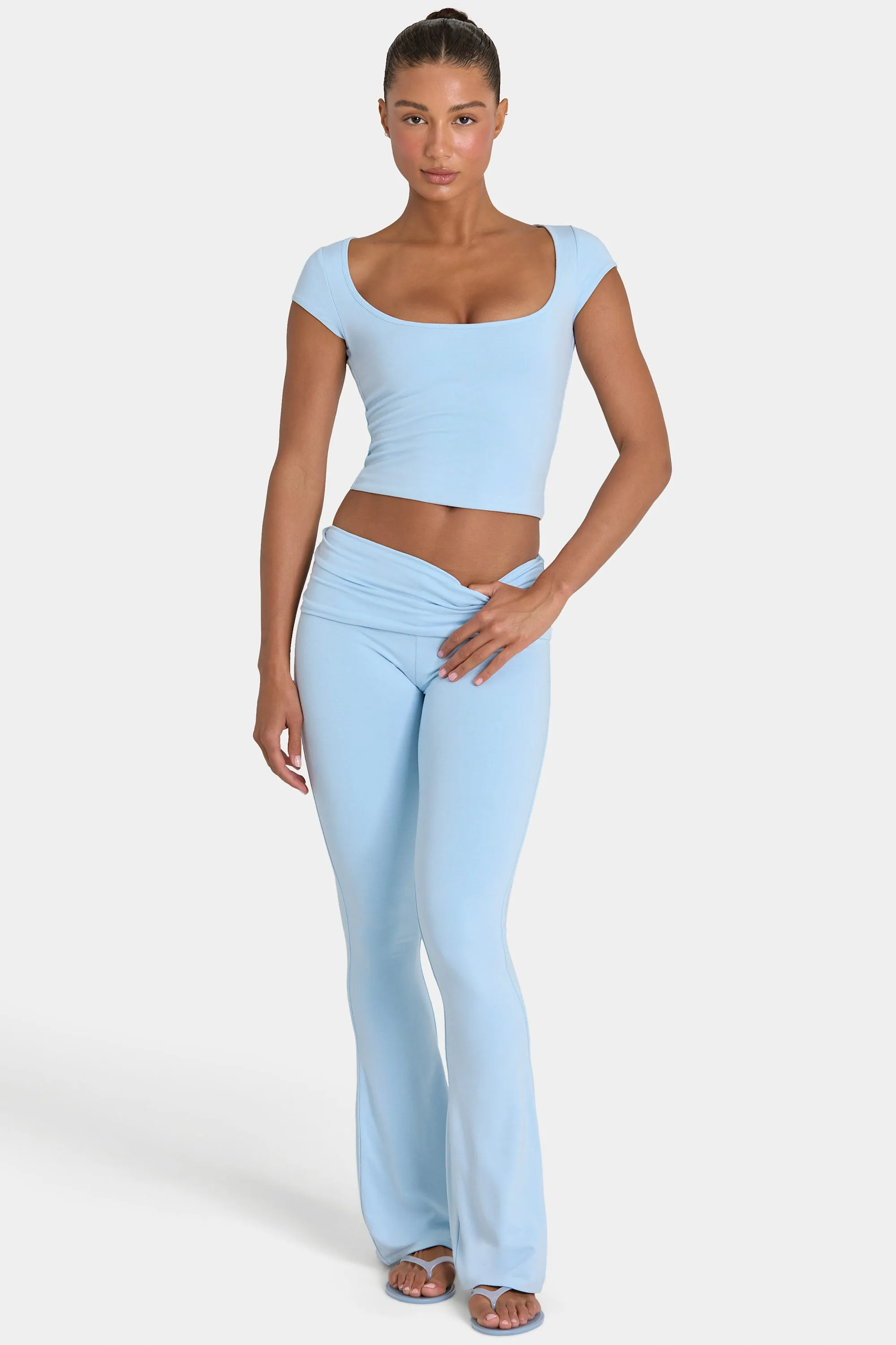 ButterCloud™ Flared Leggings in Sky sold by Bo + Tee product image thumbnail 4