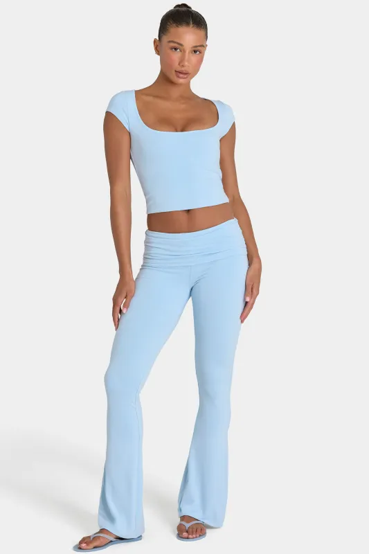 ButterCloud™ Flared Leggings in Sky made by Bo + Tee