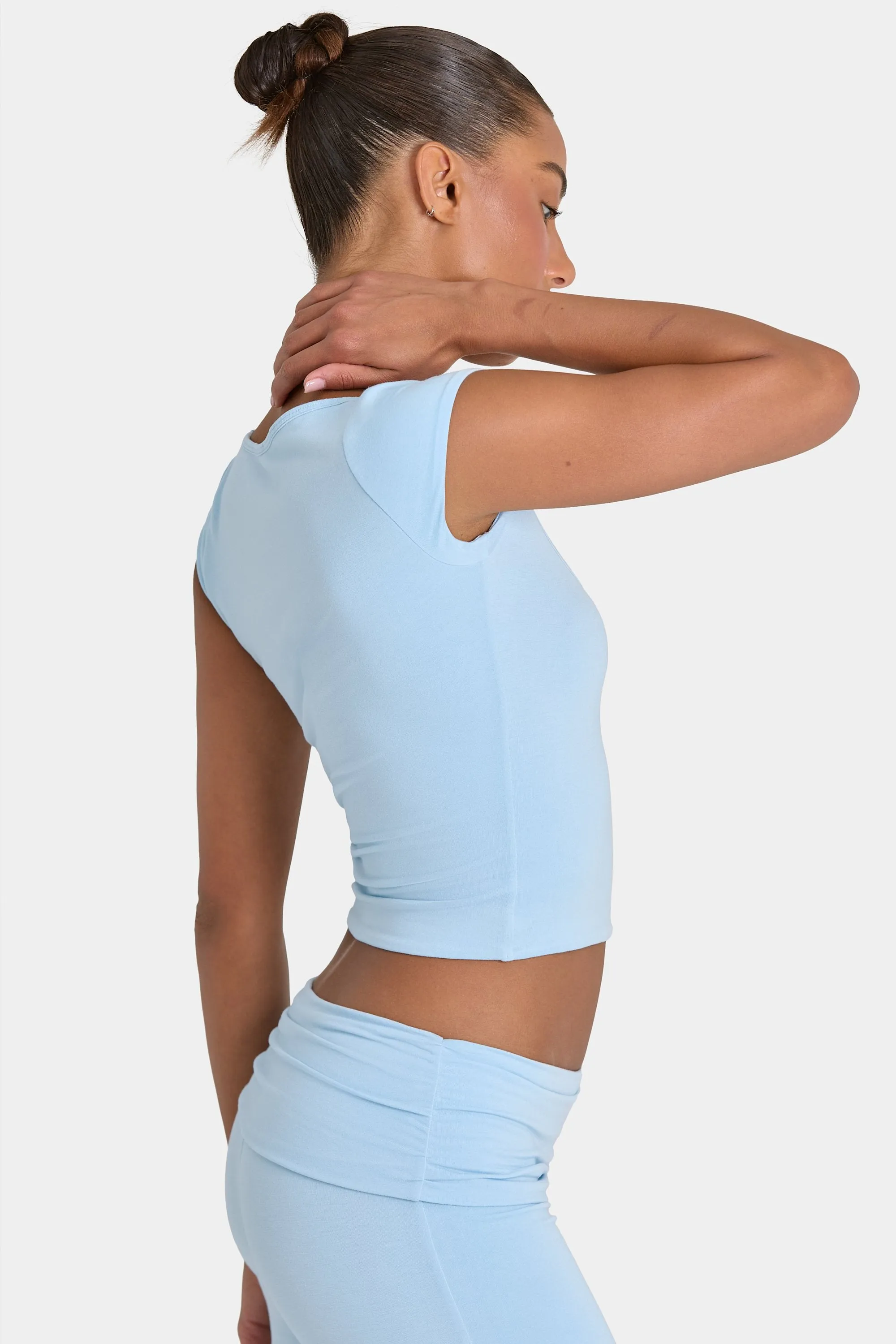 ButterCloud™ Crop Top in Sky sold by Bo + Tee product image thumbnail 3
