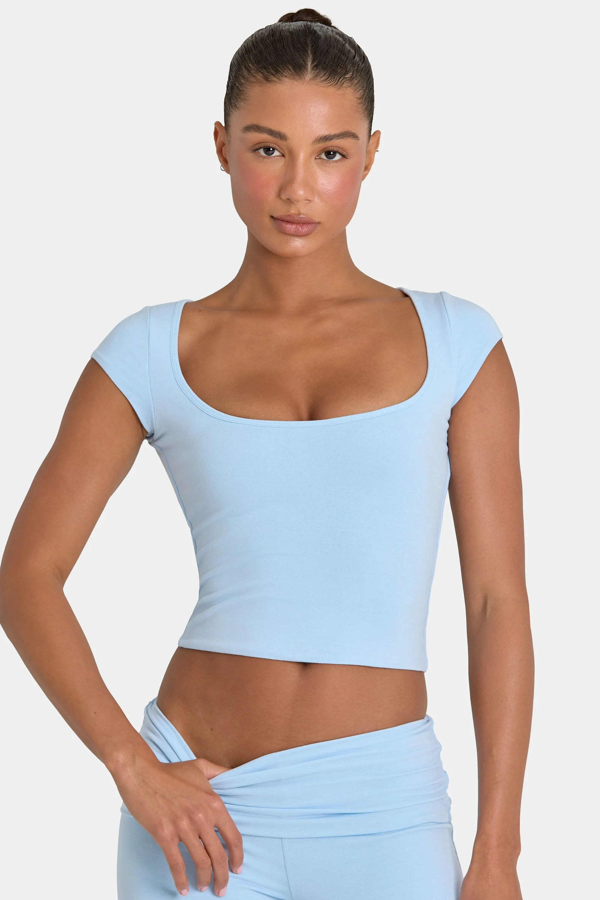 ButterCloud™ Crop Top in Sky sold by Bo + Tee product image thumbnail 5