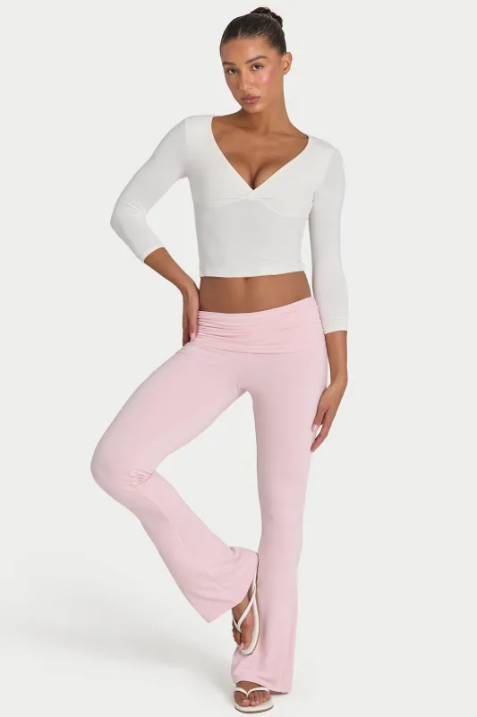 ButterCloud™ Flared Leggings in Blush made by Bo + Tee