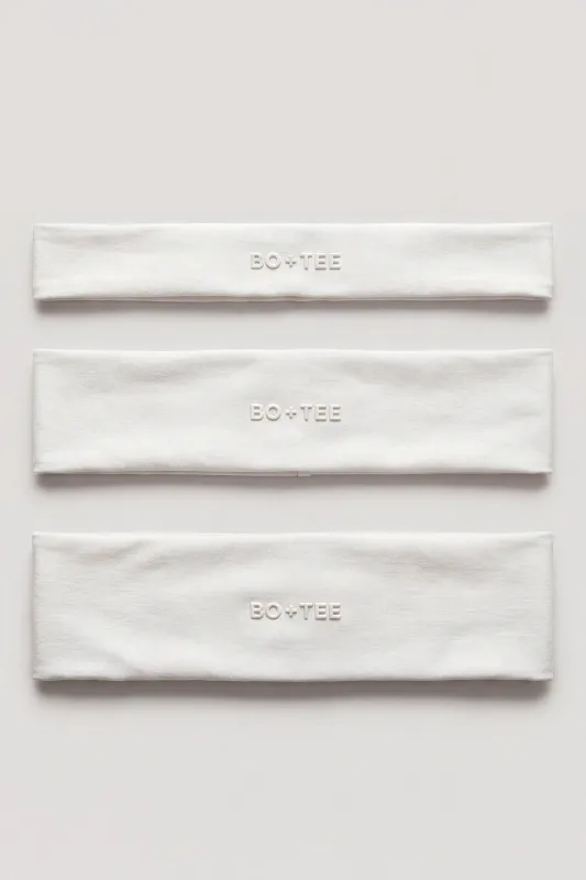 Soft Active Headband 3-Pack in Coconut made by Bo + Tee