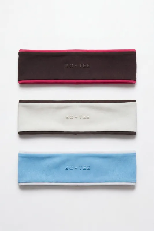 Soft Active Headband 3-Pack in Multi made by Bo + Tee