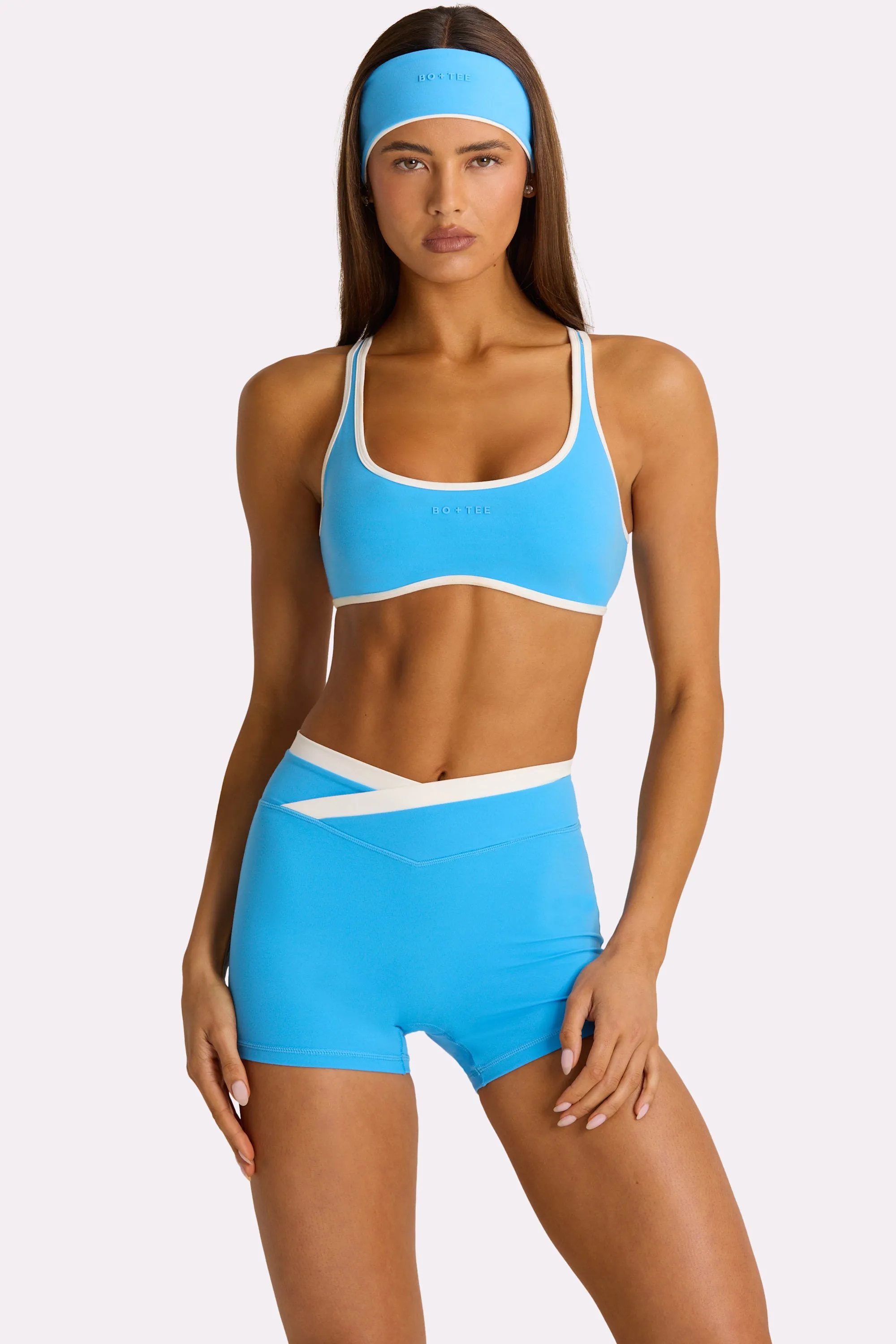 Soft Active Sports Bra in Electric Blue sold by Bo + Tee product image thumbnail 2