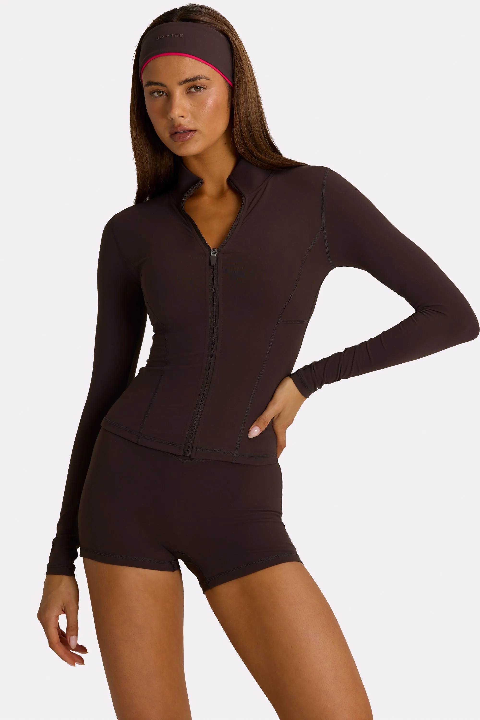 Soft Active Zip-Up Jacket in Truffle sold by Bo + Tee product image thumbnail 5