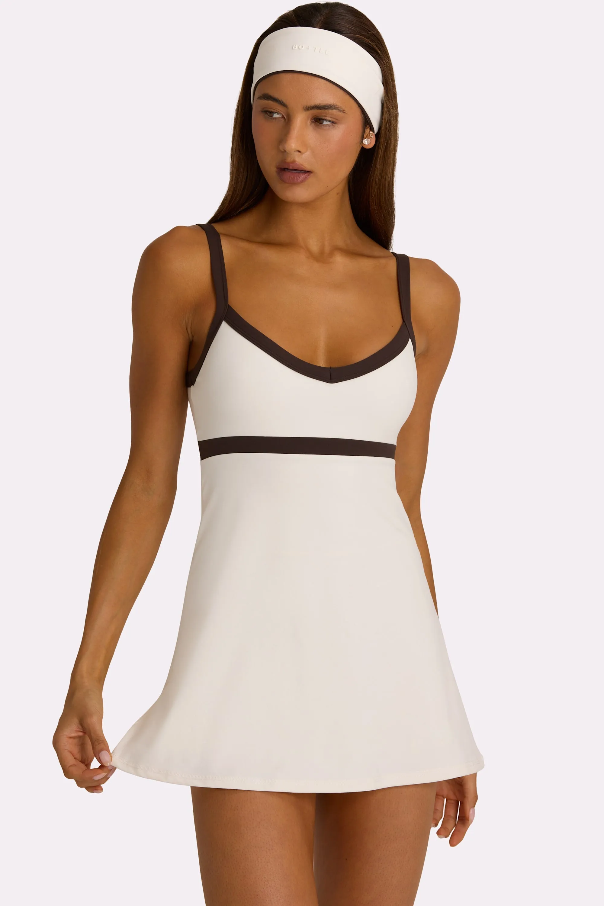 Soft Active Tennis Dress in Coconut sold by Bo + Tee