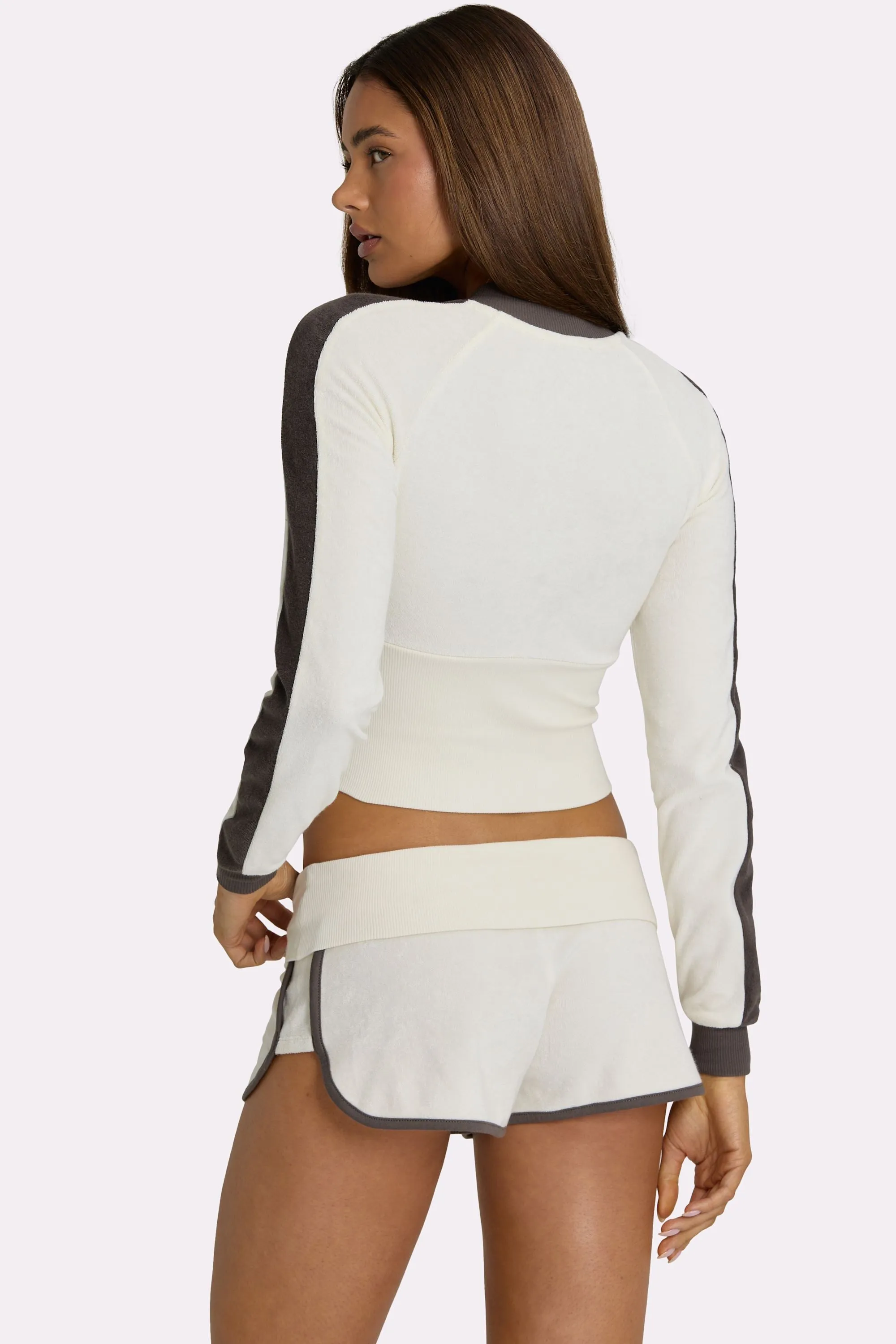 Terry Foldover Waist Shorts in Coconut sold by Bo + Tee product image thumbnail 3