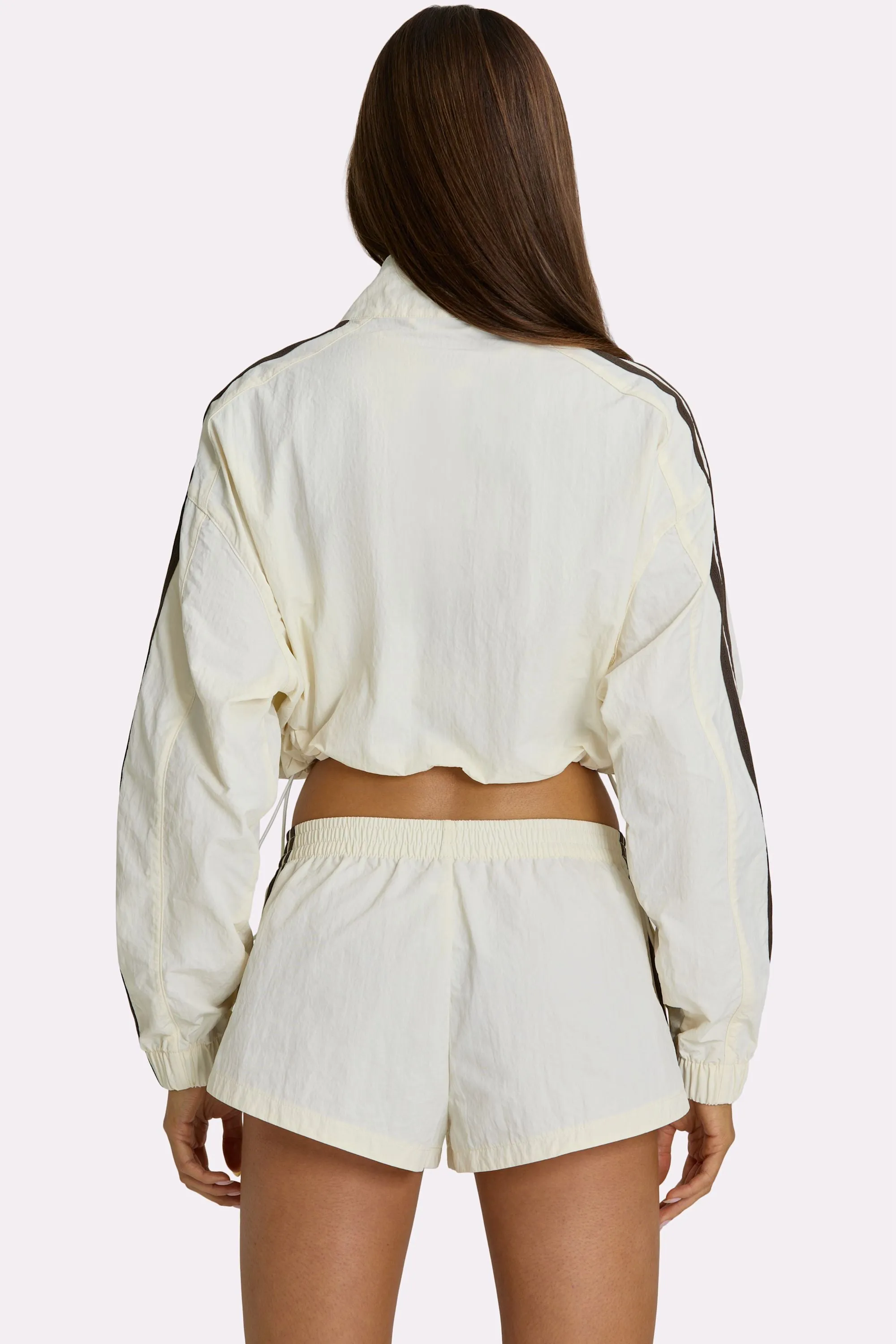 Woven Zip-Up Track Jacket in Coconut sold by Bo + Tee product image thumbnail 2