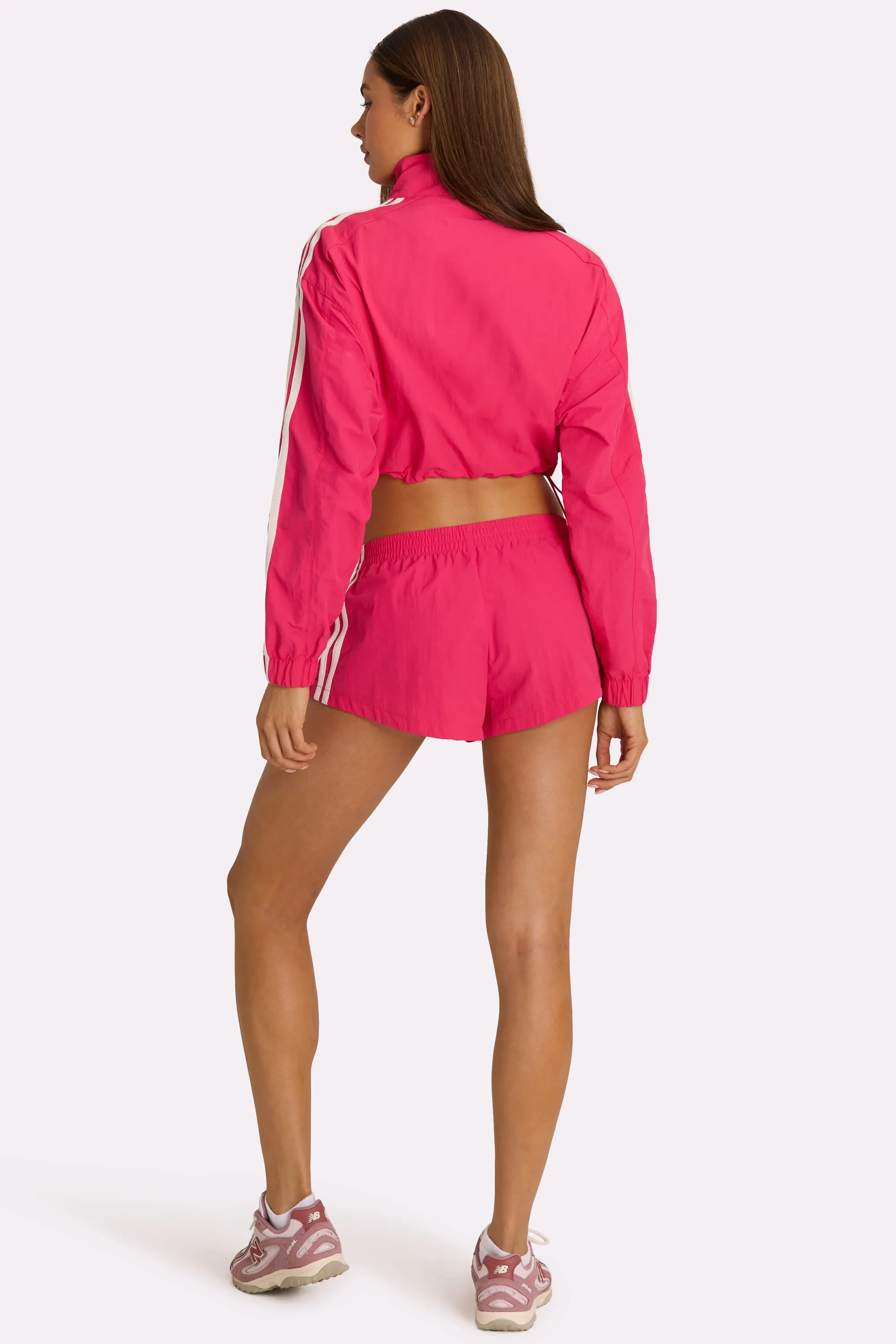 Woven Zip-Up Track Jacket in Hot Pink sold by Bo + Tee product image thumbnail 2