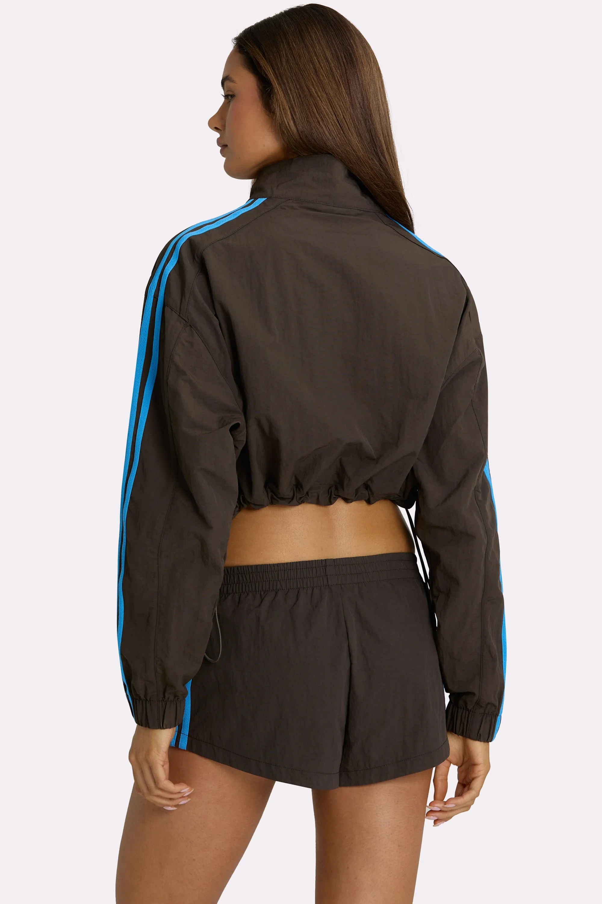 Woven Zip-Up Track Jacket in Truffle sold by Bo + Tee product image thumbnail 2