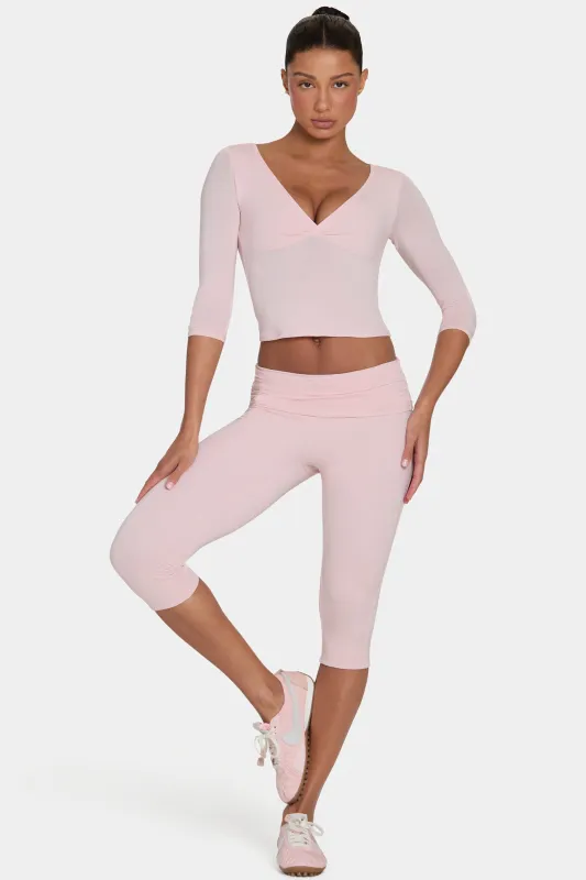 ButterCloud™ Capri Leggings in Blush made by Bo + Tee