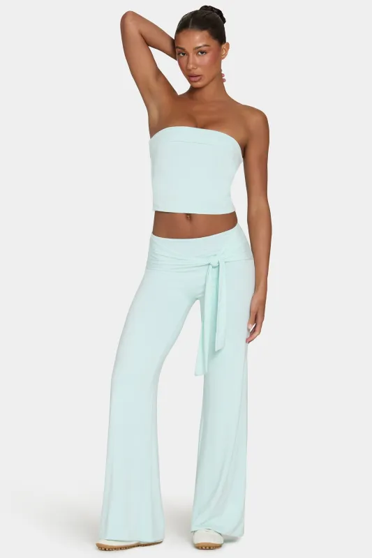 ButterCloud™ Tie-Waist Wide-Leg Trousers in Peppermint made by Bo + Tee