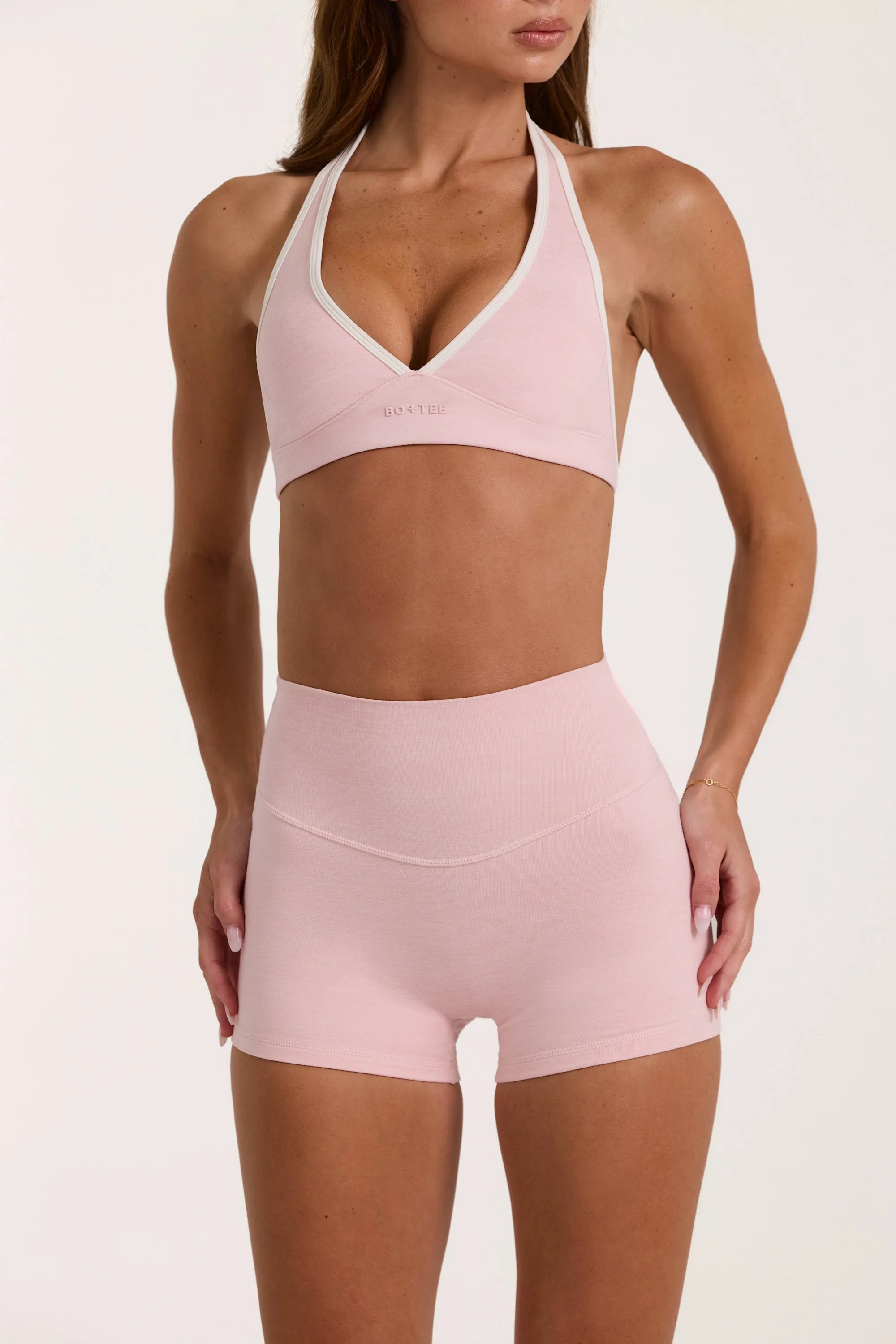 Soft Active Mini Shorts in Blush Marl sold by Bo + Tee product image thumbnail 4