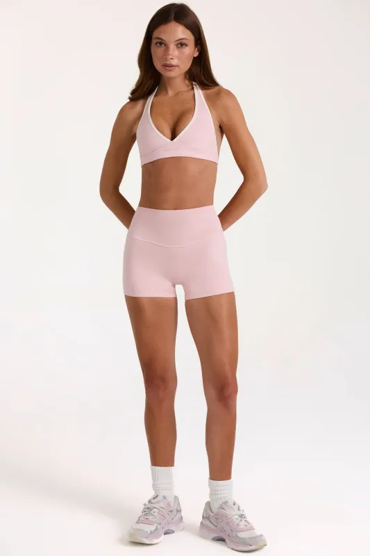 Soft Active Mini Shorts in Blush Marl made by Bo + Tee
