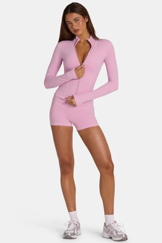 Soft Active Zip-Up Jacket in Sweet Pink made by Bo + Tee