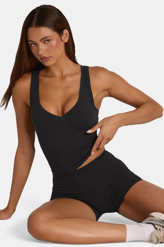 Soft Active Tank Top in Black made by Bo + Tee
