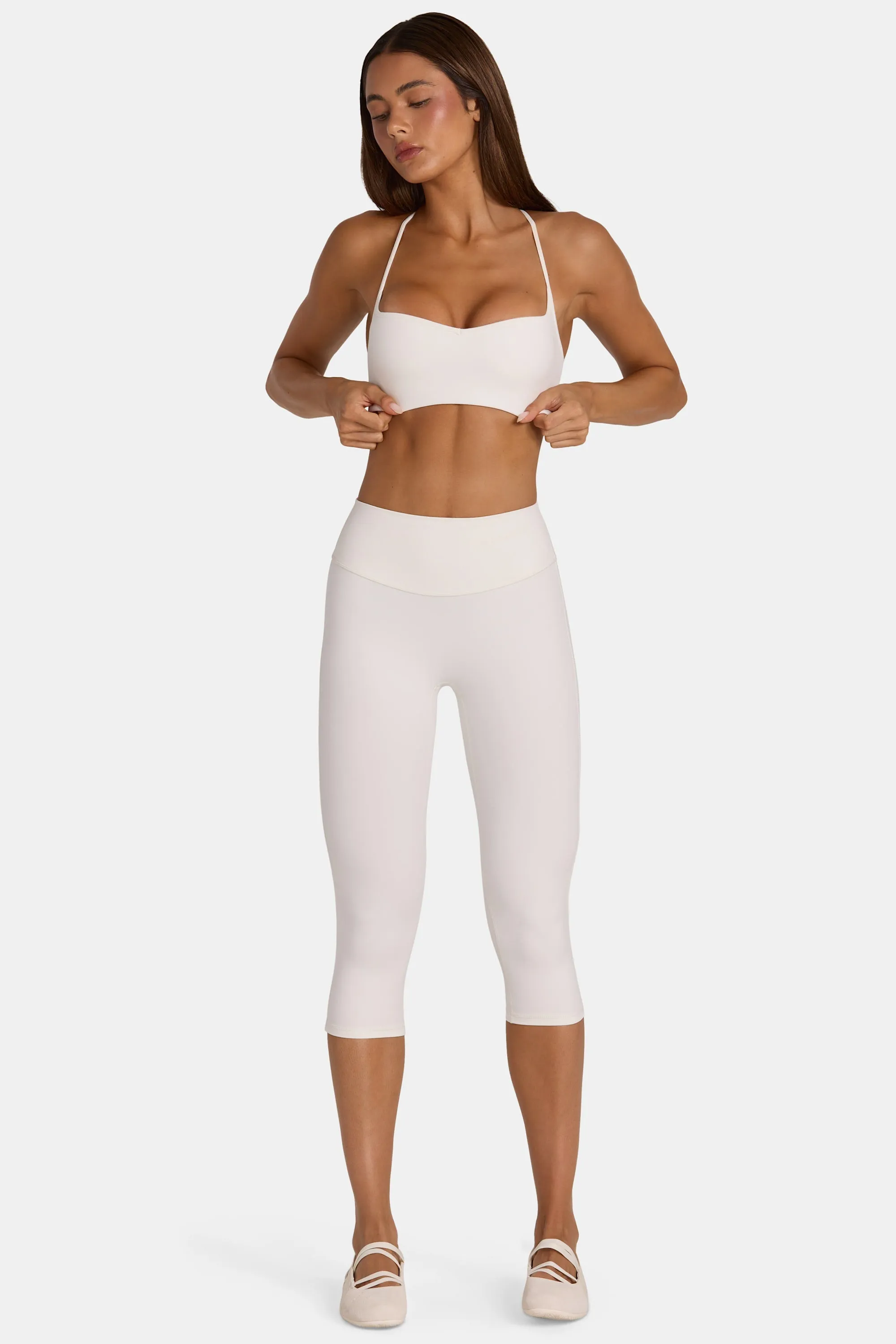 Soft Active Capri Leggings in Coconut sold by Bo + Tee