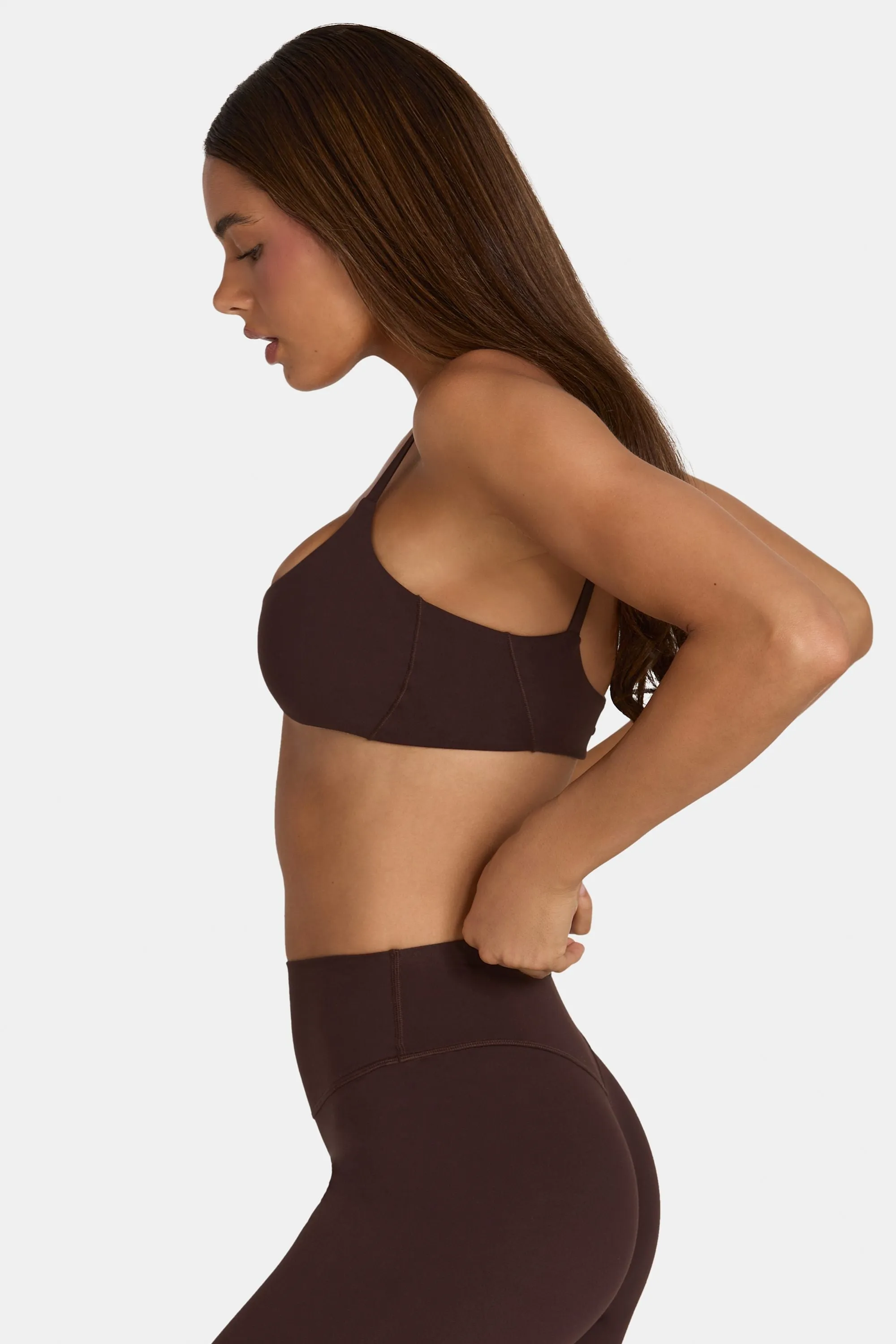 Soft Active Low-Impact Sports Bra in Espresso sold by Bo + Tee product image thumbnail 3