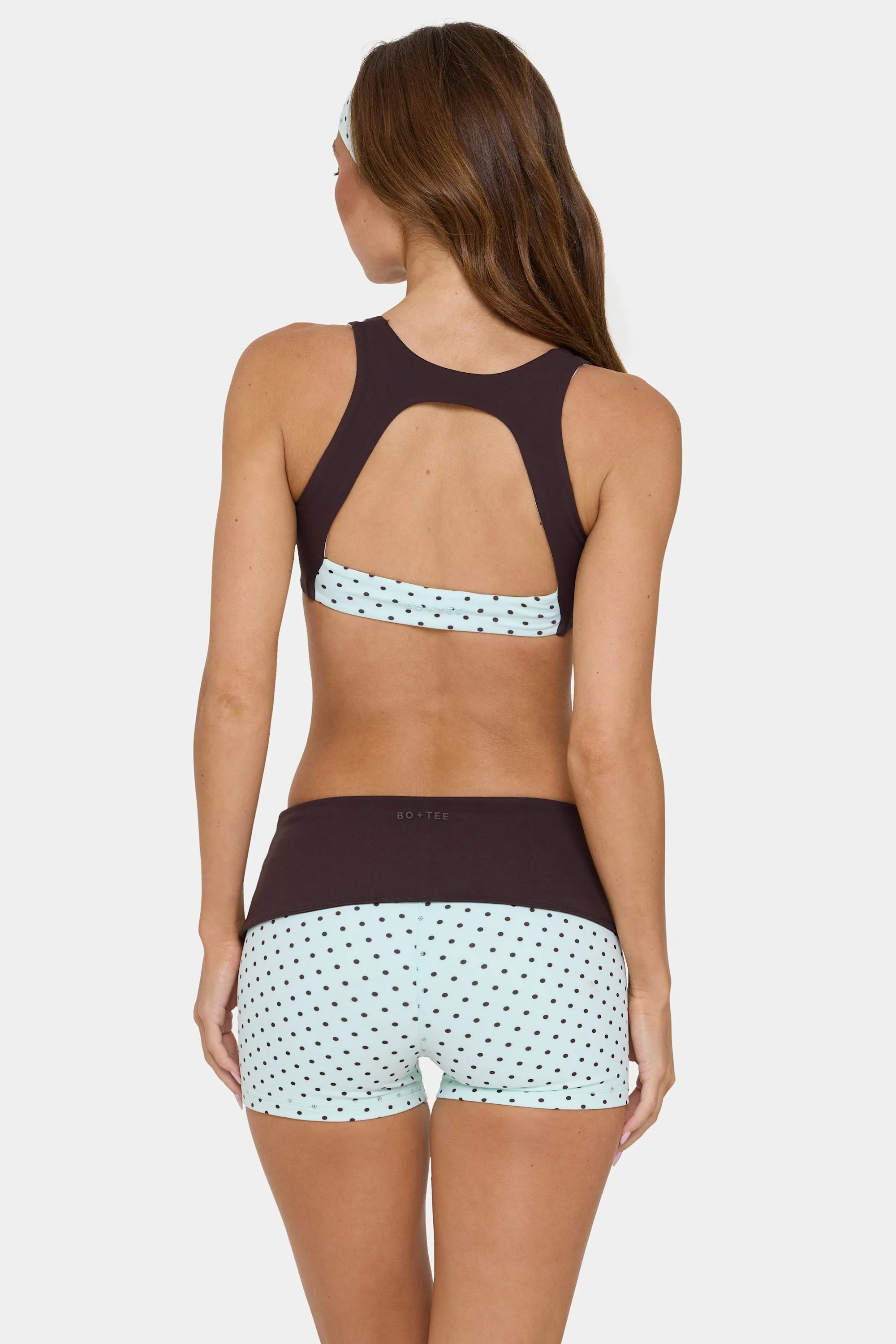 Soft Active Foldover Mini Shorts in Mint Chip sold by Bo + Tee product image thumbnail 2