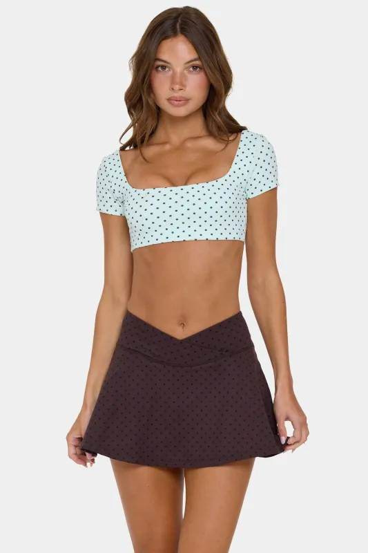 Soft Active Cap Sleeve Crop Top in Mint Chip made by Bo + Tee