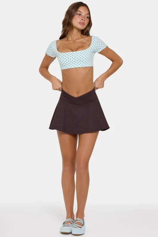 Soft Active Mini Skort in Choc Chip made by Bo + Tee