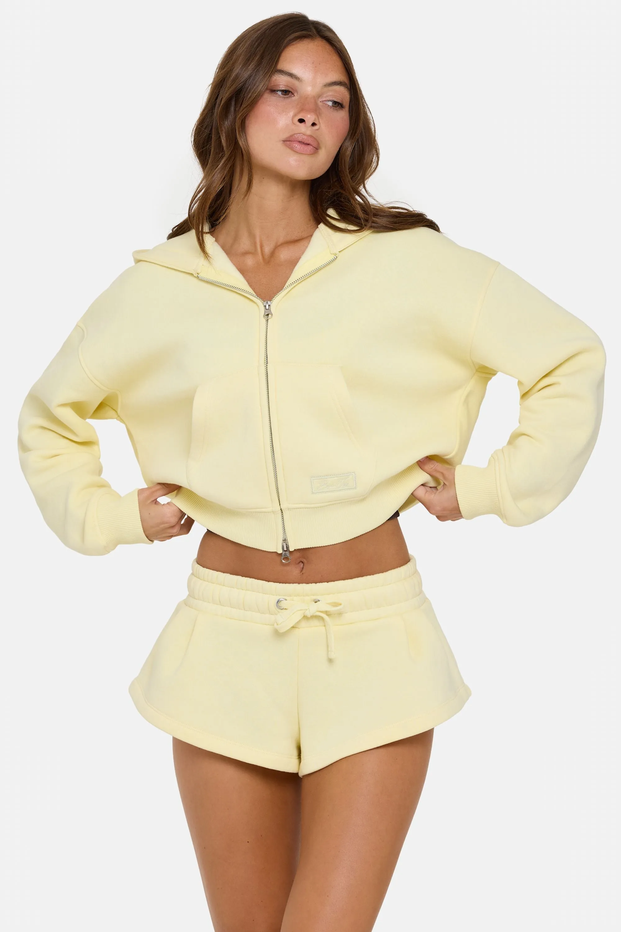 Mid-Rise Mini Shorts in Buttercream sold by Bo + Tee product image thumbnail 4