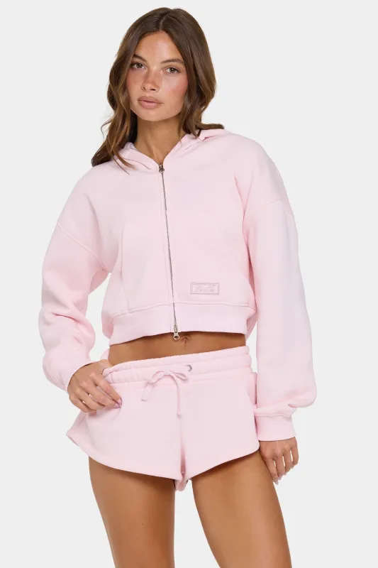 Oversized Zip-Up Hoodie in Sorbet made by Bo + Tee