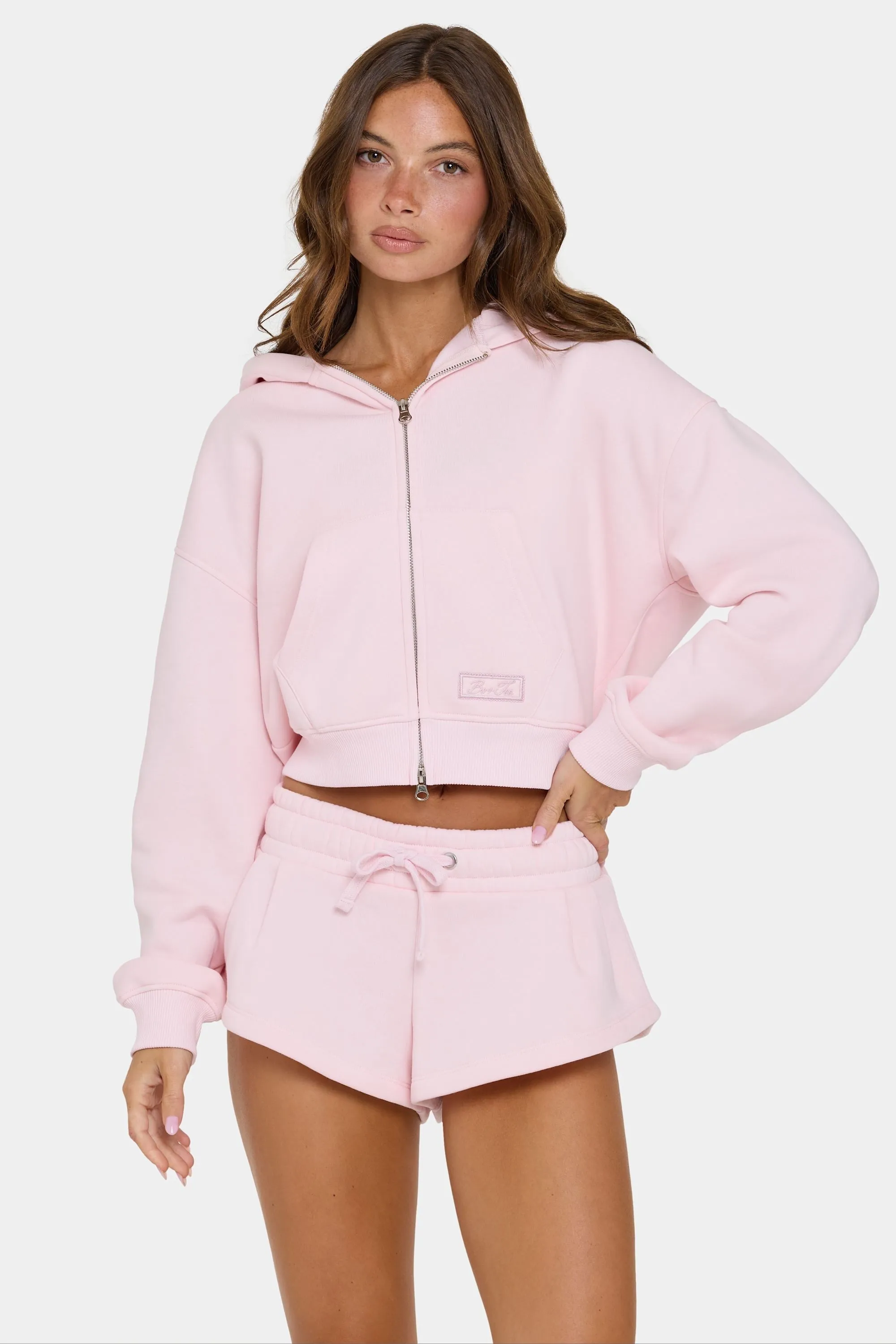 Oversized Zip-Up Hoodie in Sorbet sold by Bo + Tee product image thumbnail 5