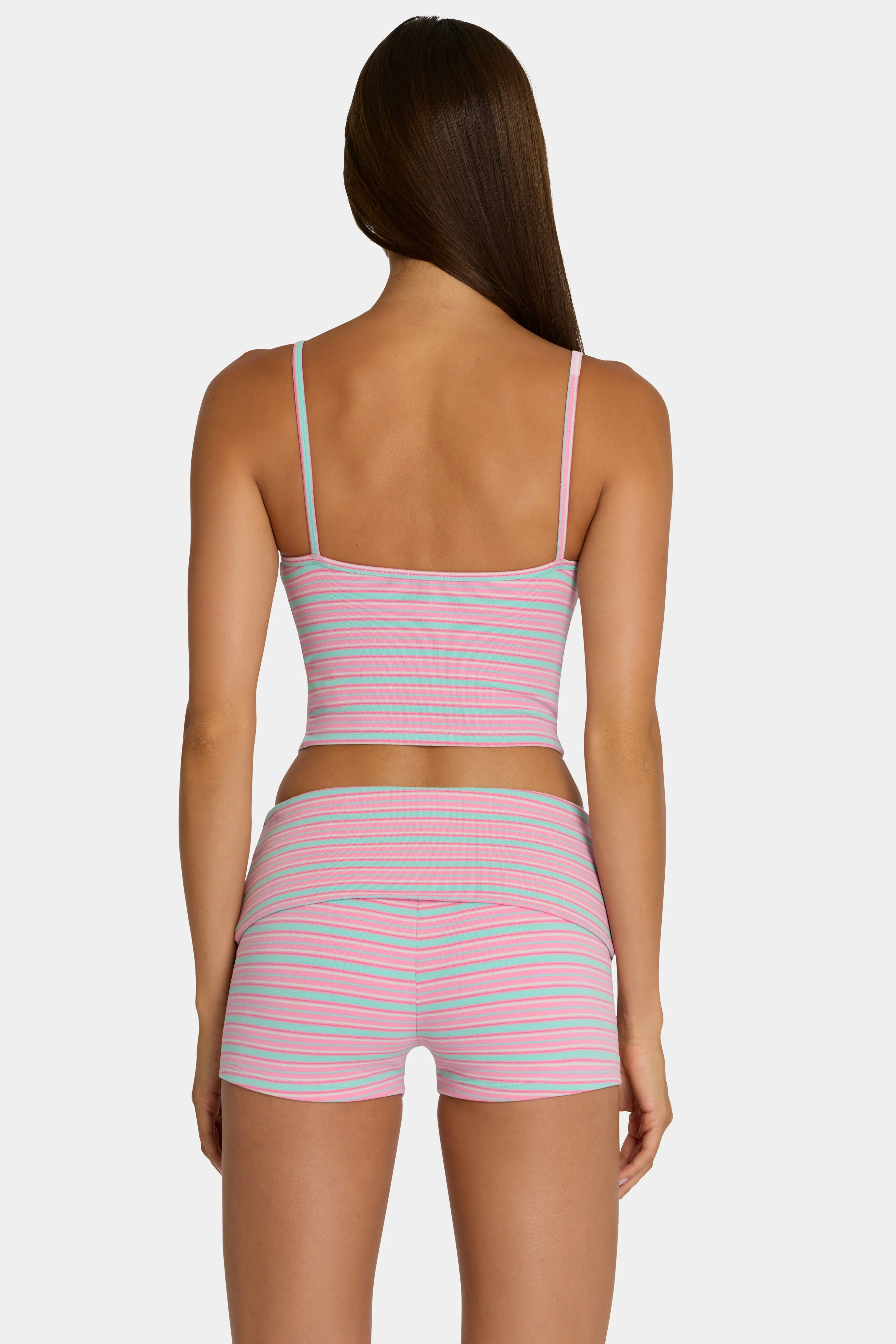 Brushed Jersey Tank Top in Multi Stripe sold by Bo + Tee product image thumbnail 3