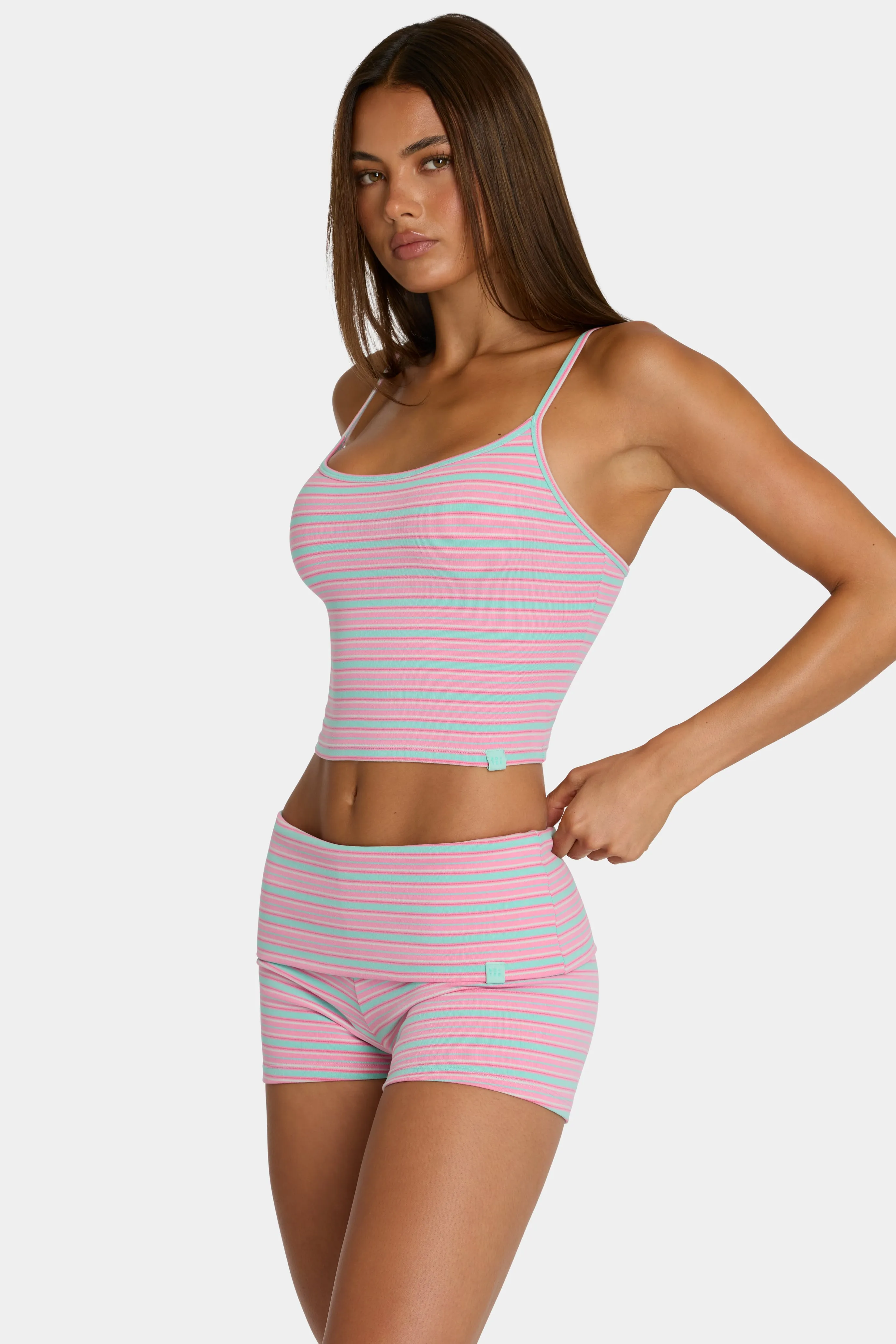 Brushed Jersey Tank Top in Multi Stripe sold by Bo + Tee product image thumbnail 4