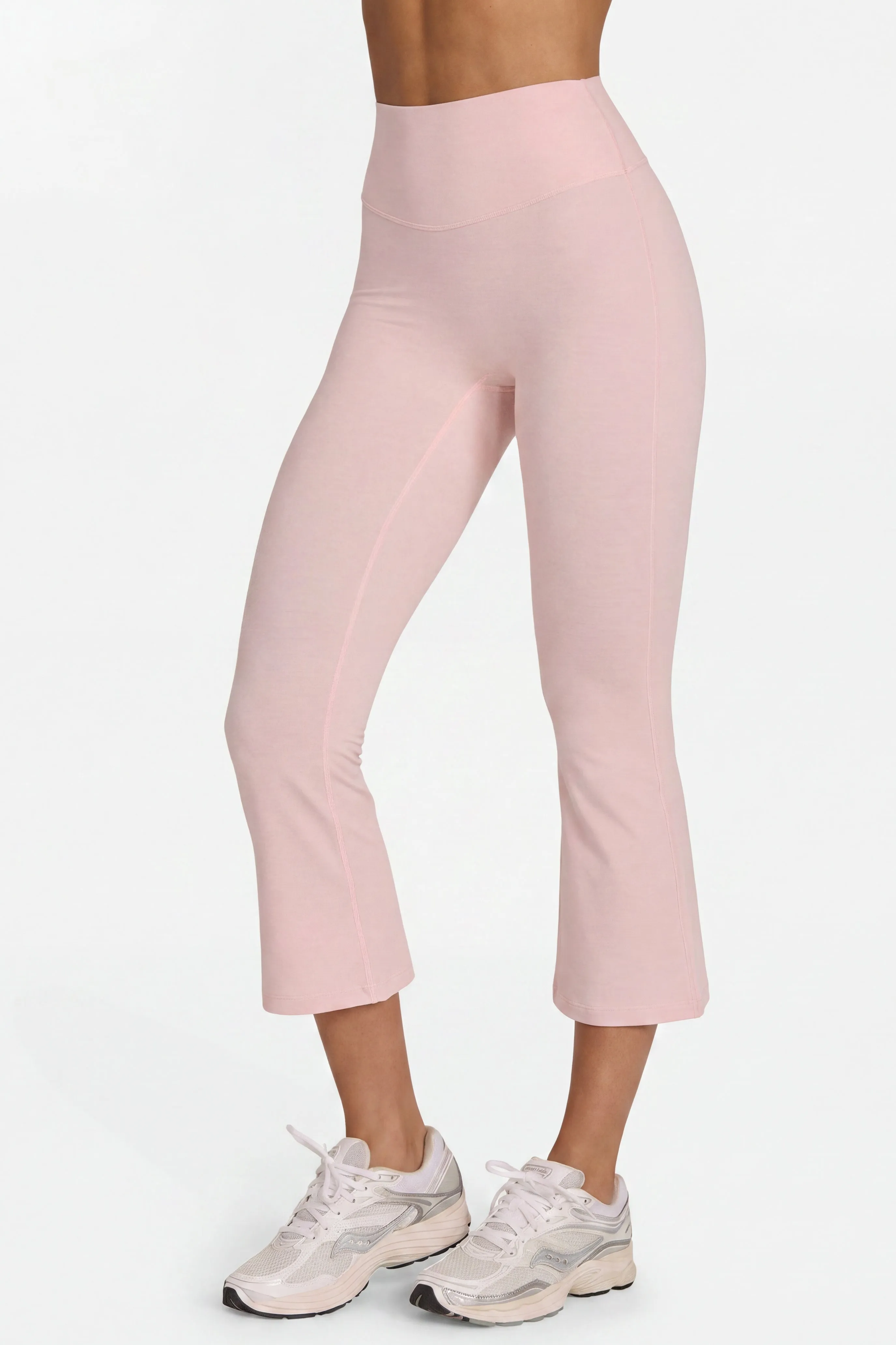 Soft Active Flared Capri Leggings in Blush Marl sold by Bo + Tee product image thumbnail 4