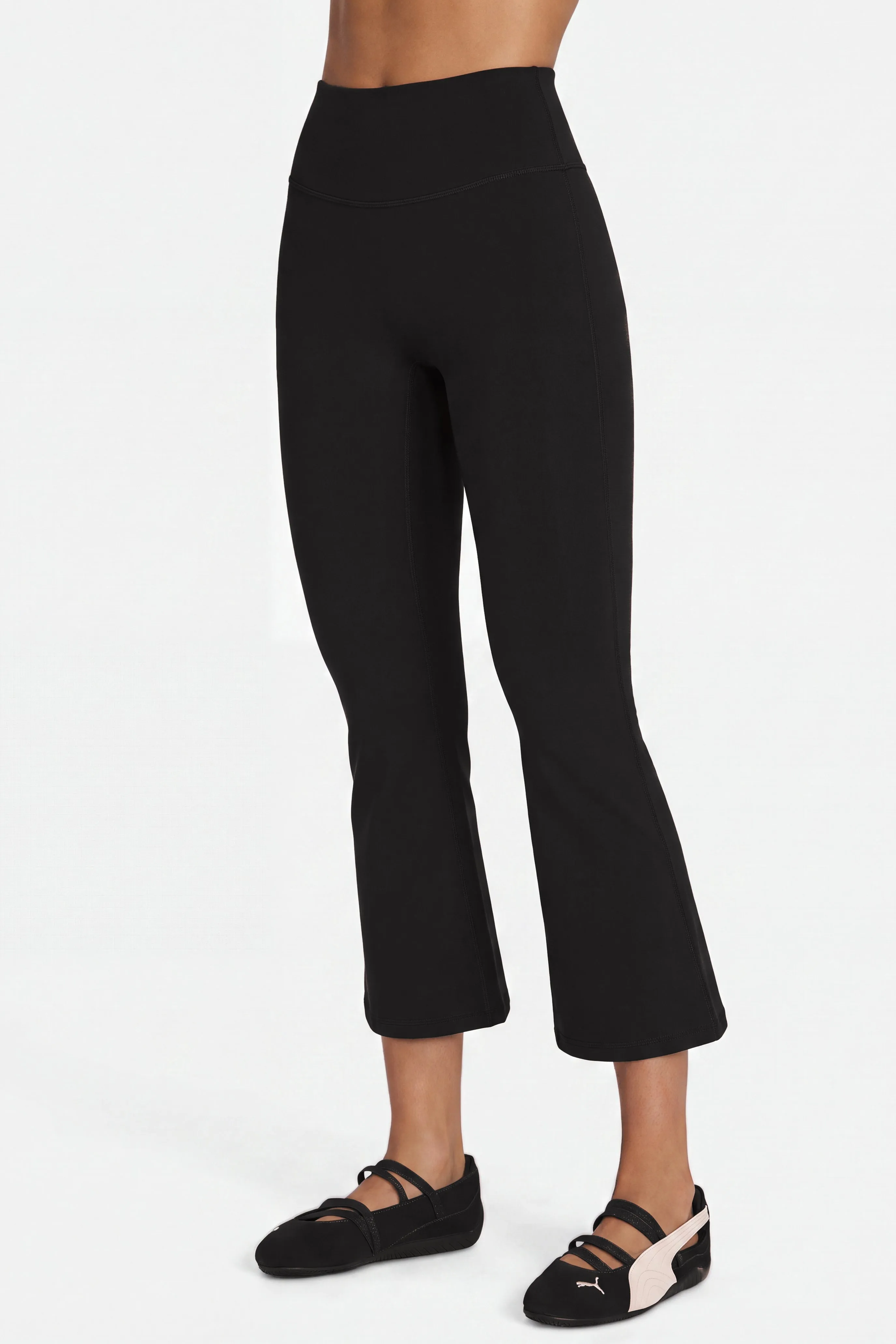 Soft Active Flared Capri Leggings in Black sold by Bo + Tee product image thumbnail 4