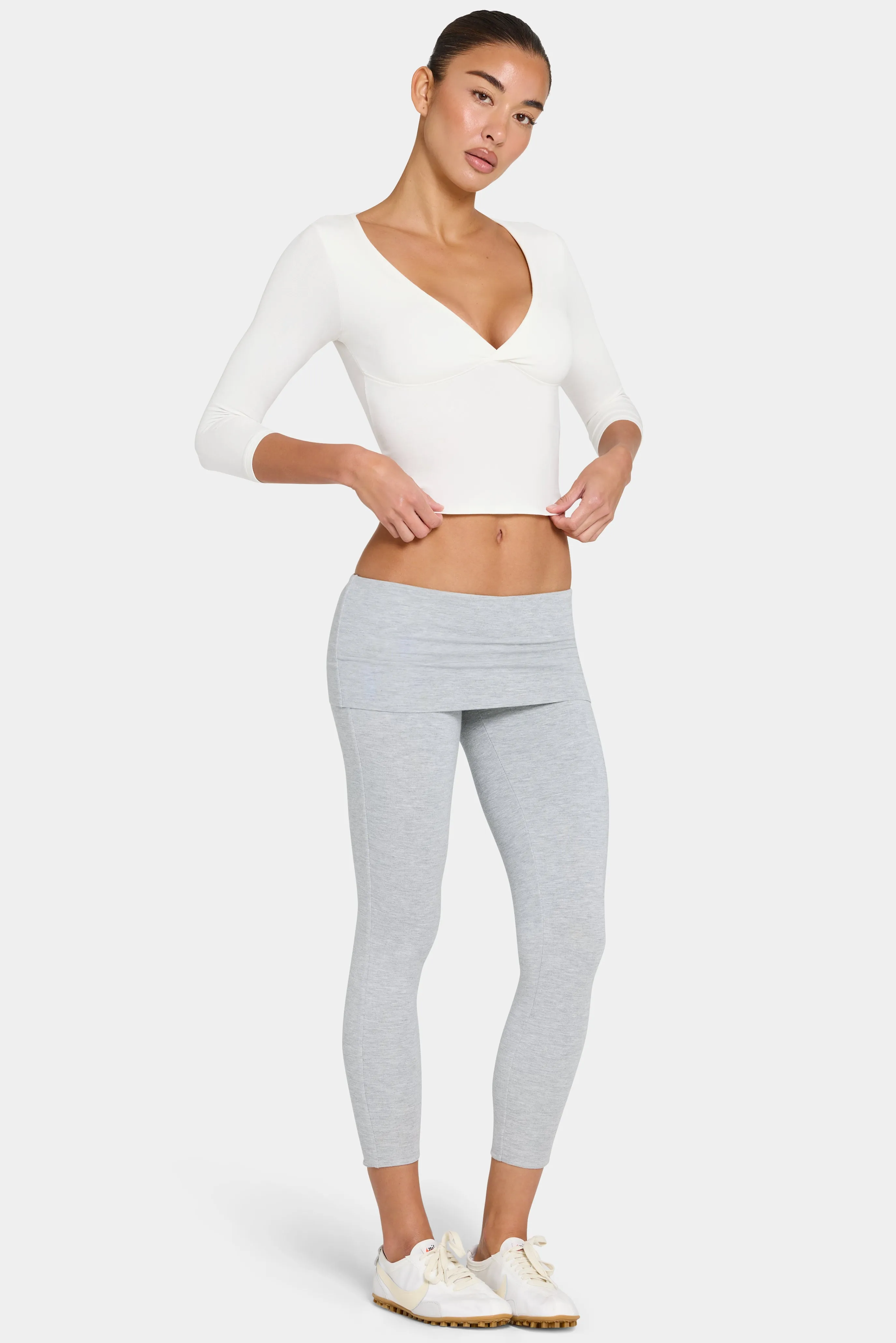 ButterCloud™ 7/8 Leggings in Grey Marl sold by Bo + Tee